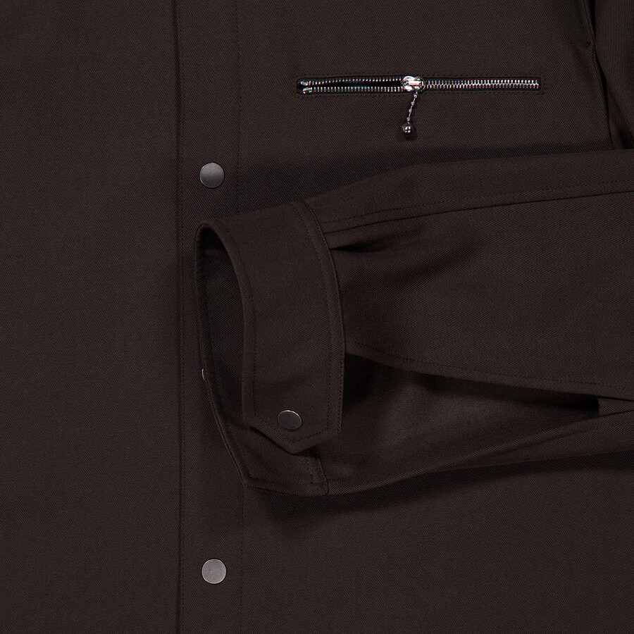 Burberry Long Sleeve Gabardine Wool Shirt, Brand Size 10 ( US Size 8 ) - 2