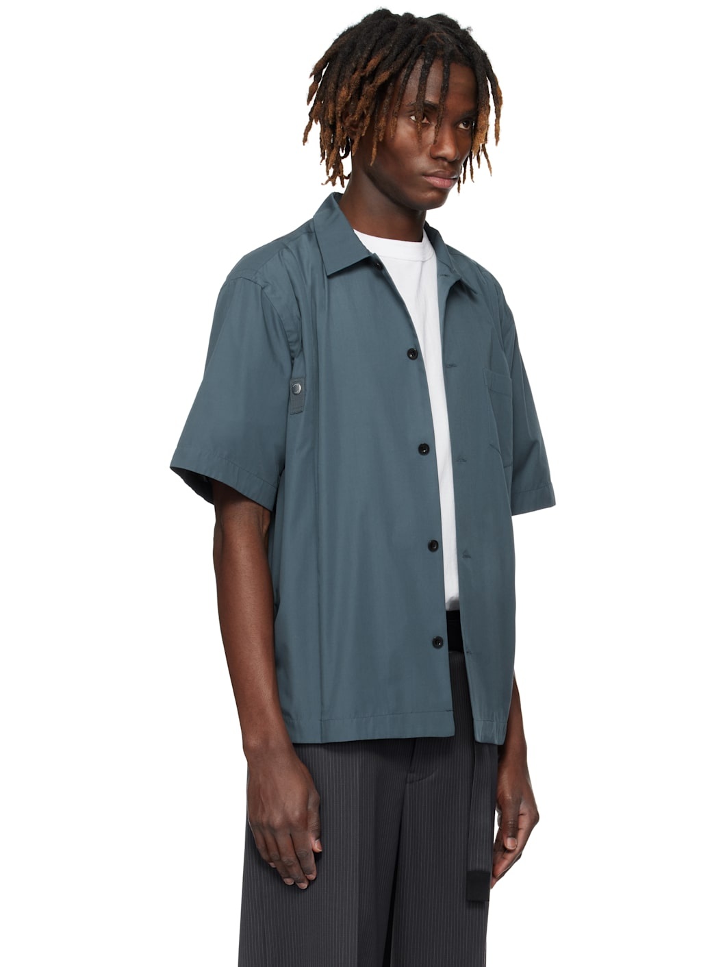 Gray Cotton Poplin Shirt - 2