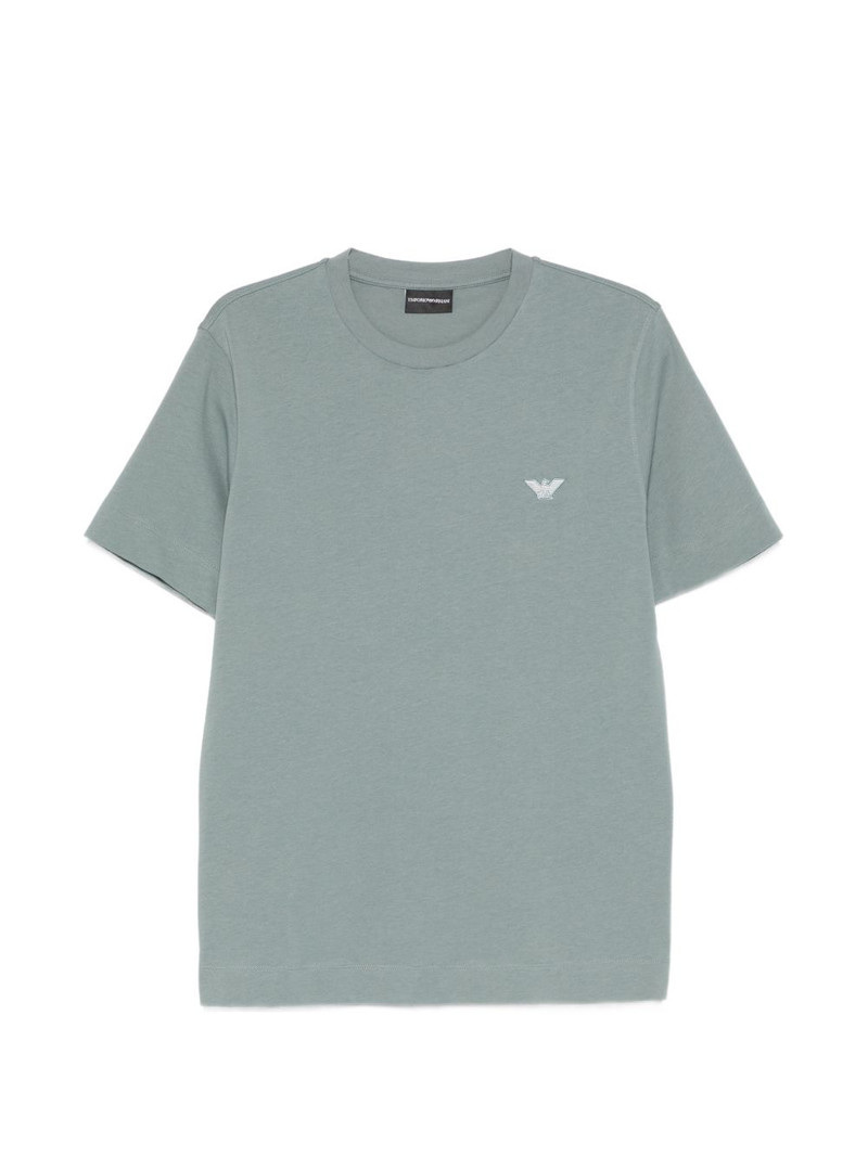 eagle-embroidery crew-neck T-shirt 1