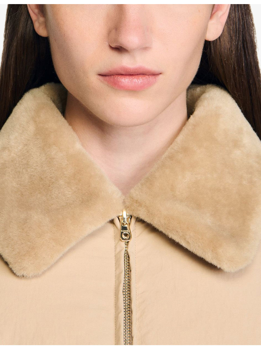 Shearling-Collar Relaxed-Fit Woven Puffer Jacket - 5