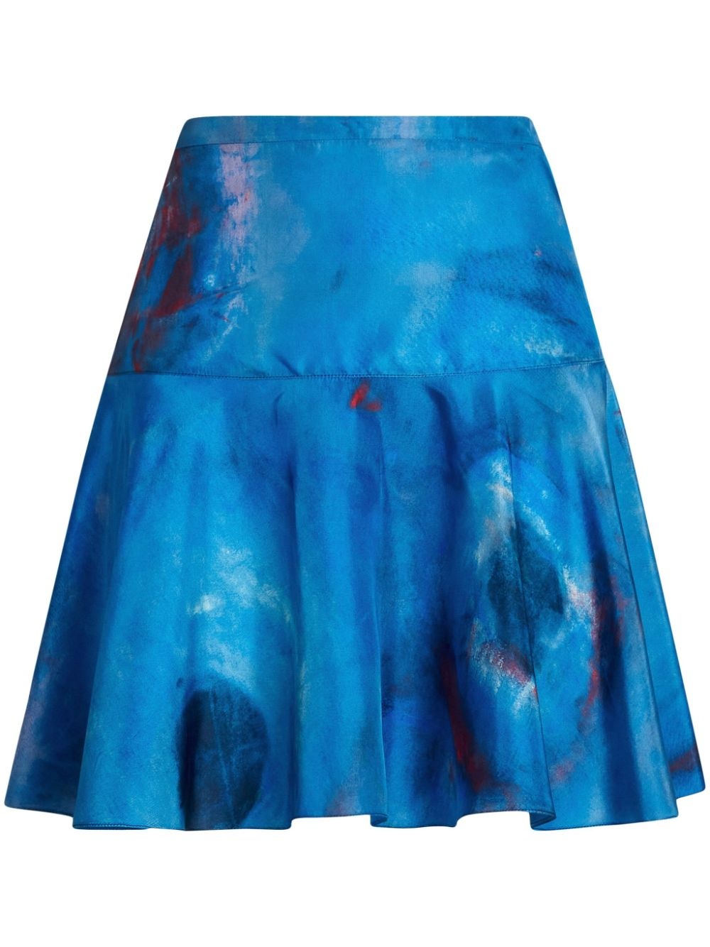abstract-print silk skirt - 1