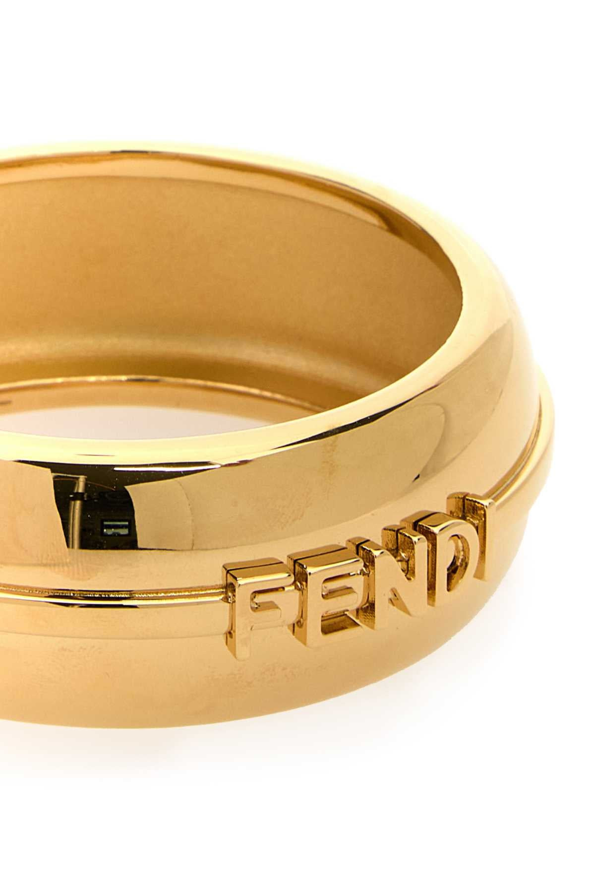 Fendi Women Gold Metal Fendigraphy Bracelet - 3