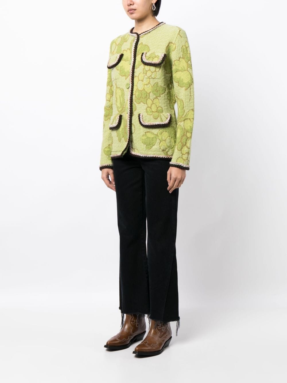 Classic button-up tweed jacket - 3