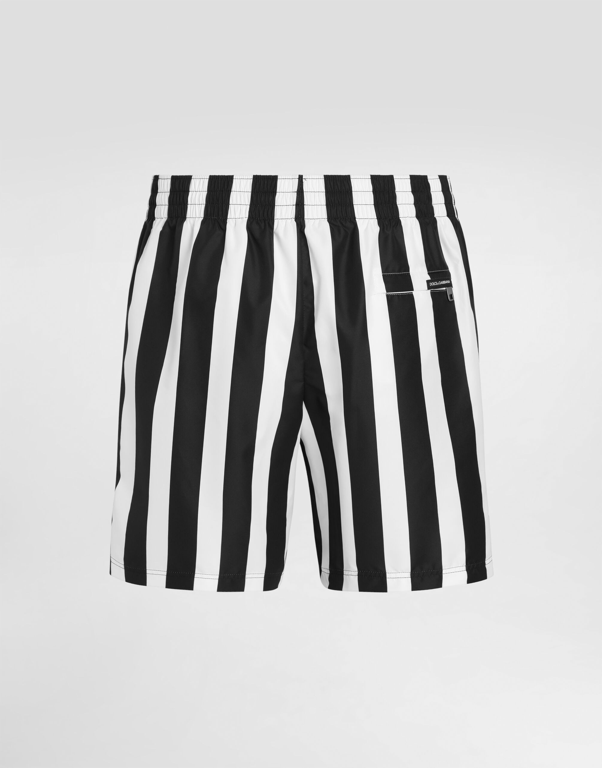 Mid-length swim trunks with striped print - 3