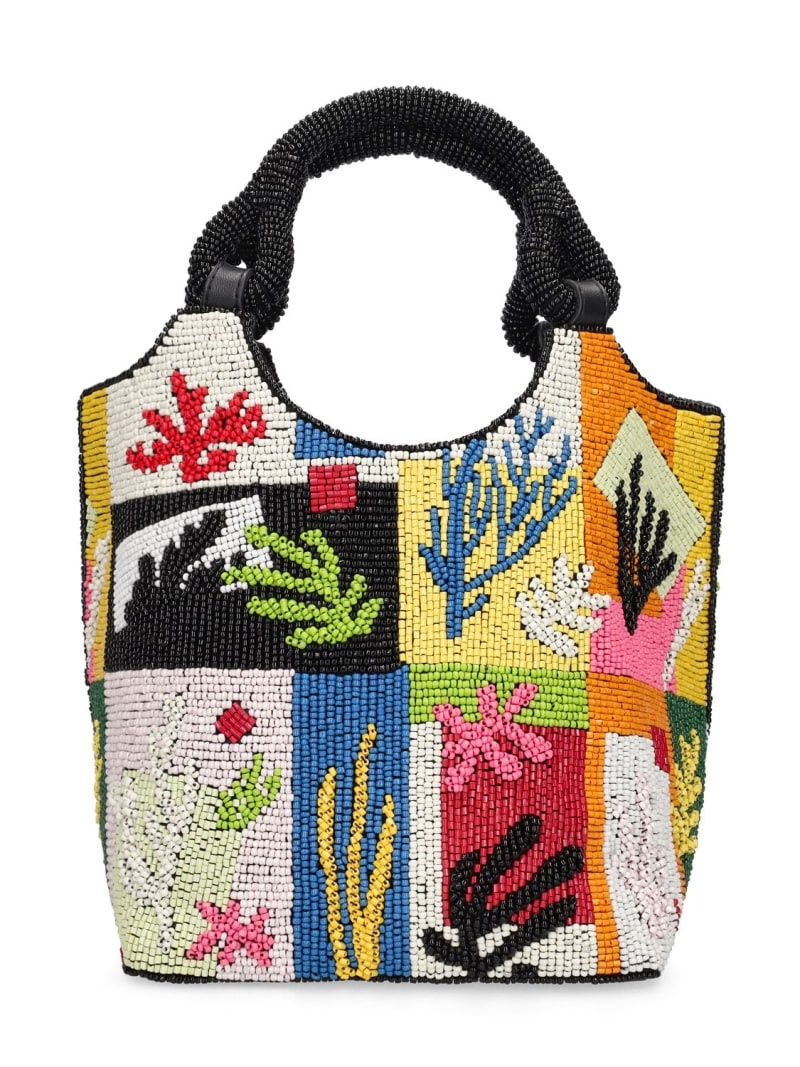 Zoe glass beaded tote bag - 1