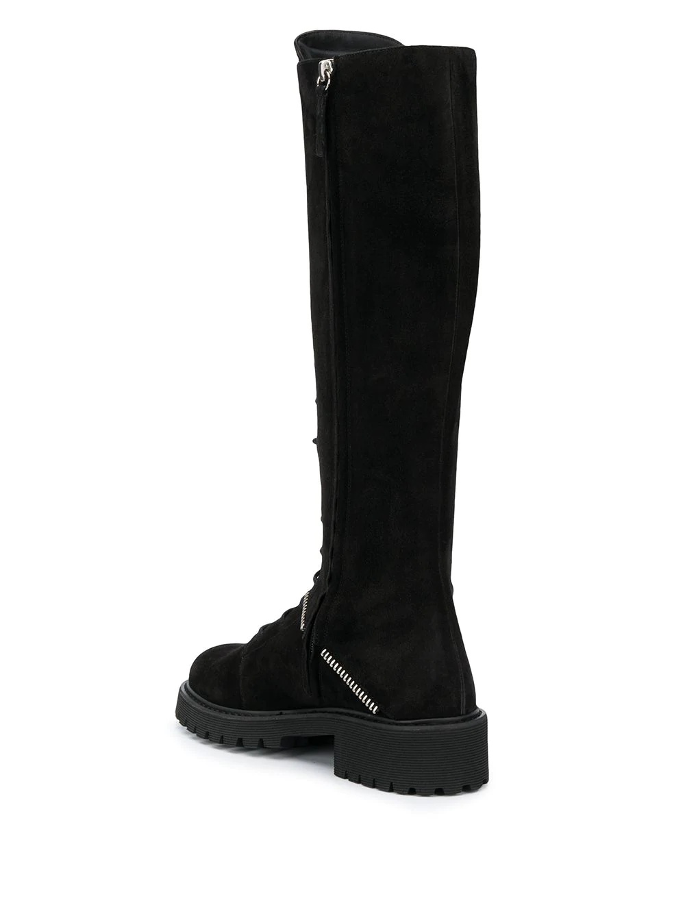 lace-up knee length boots - 3