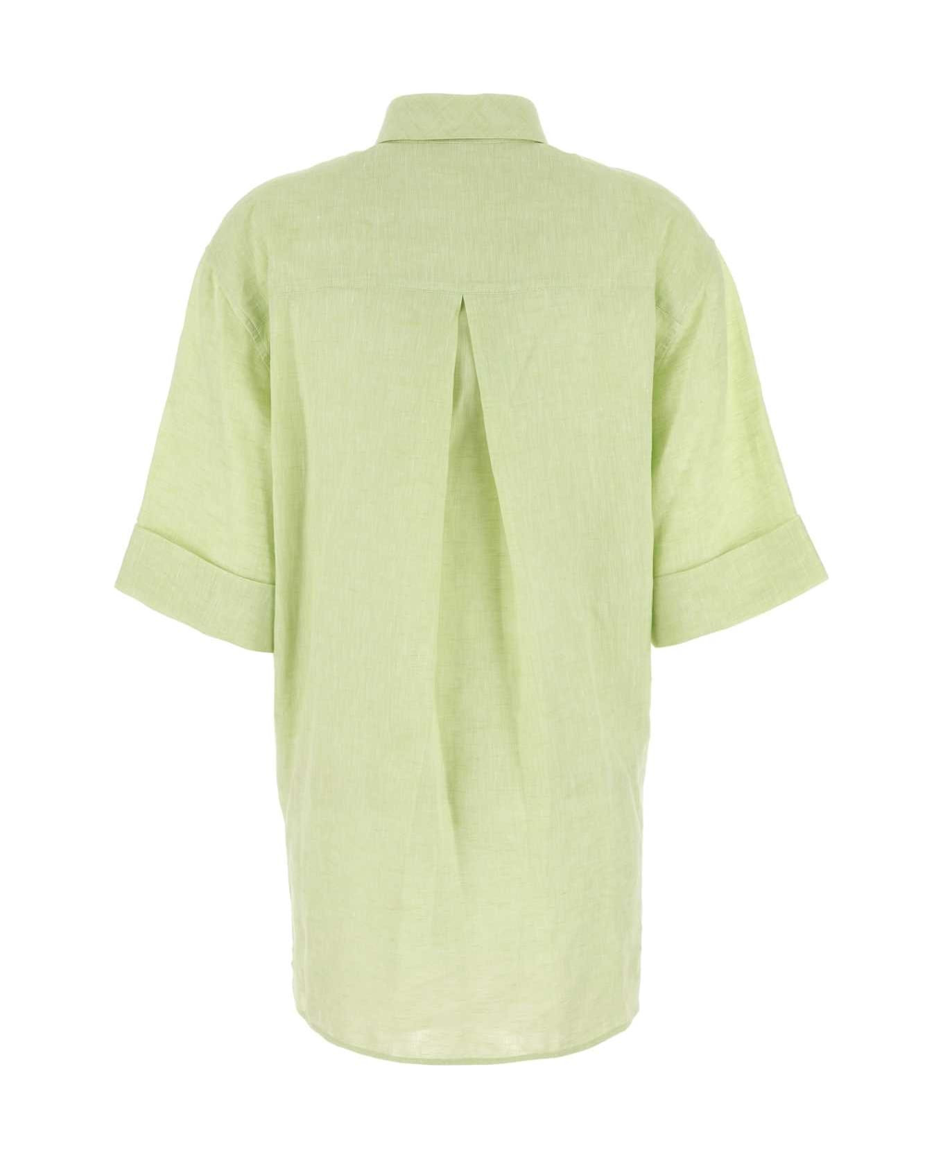 Pastel Green Linen Blouse - 2