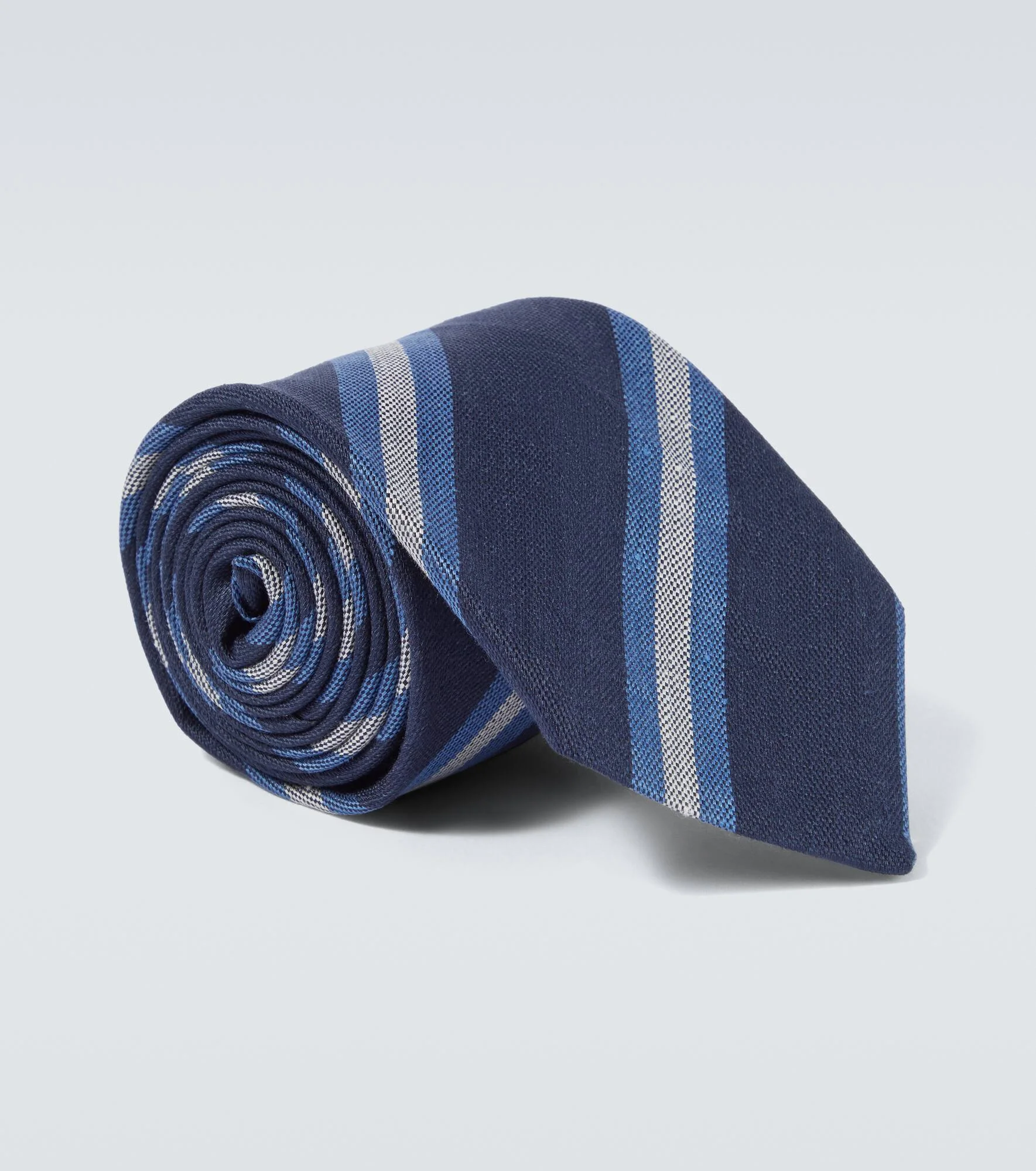 Striped wool and silk tie - 1