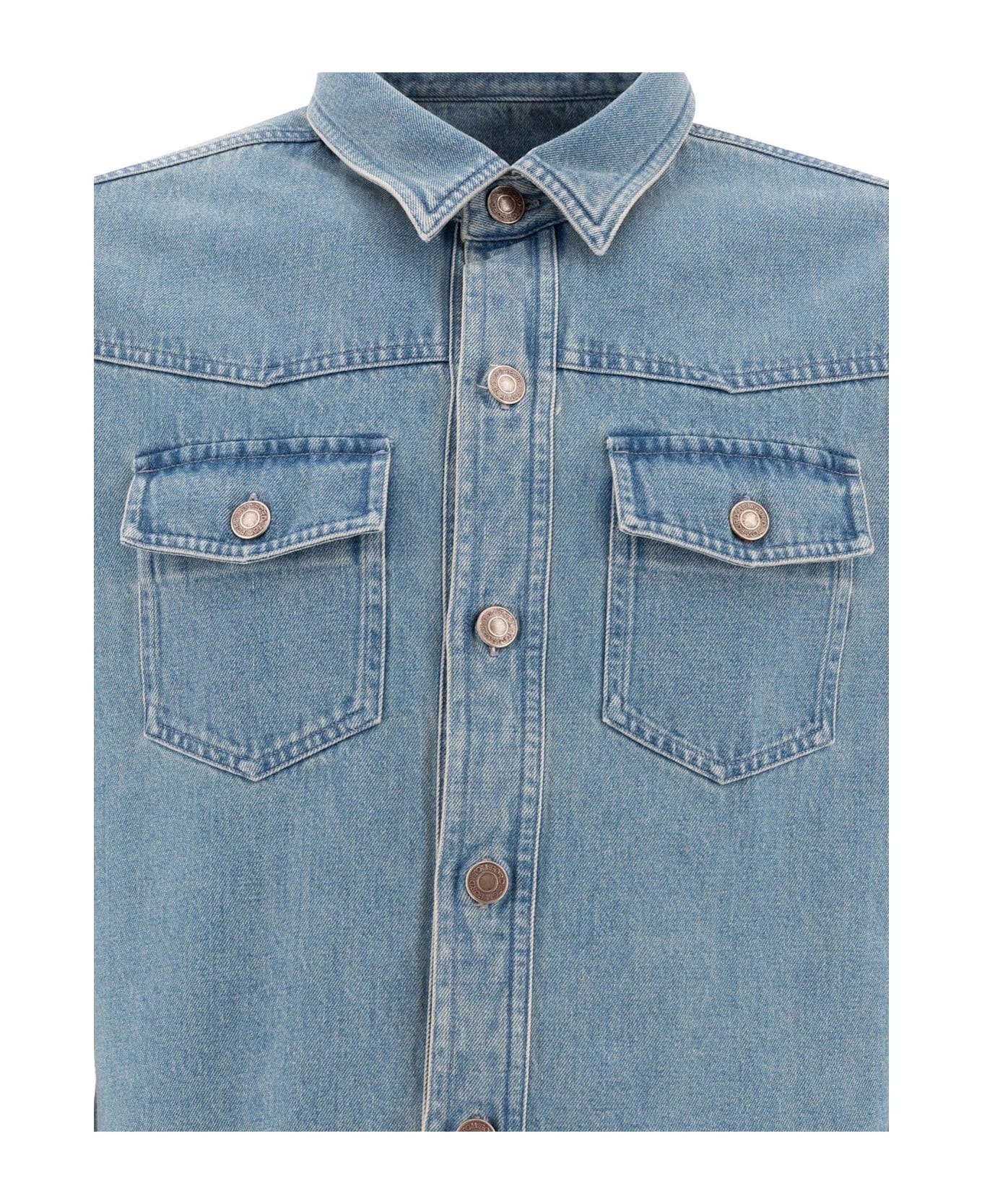 Button-up Denim Shirt - 3