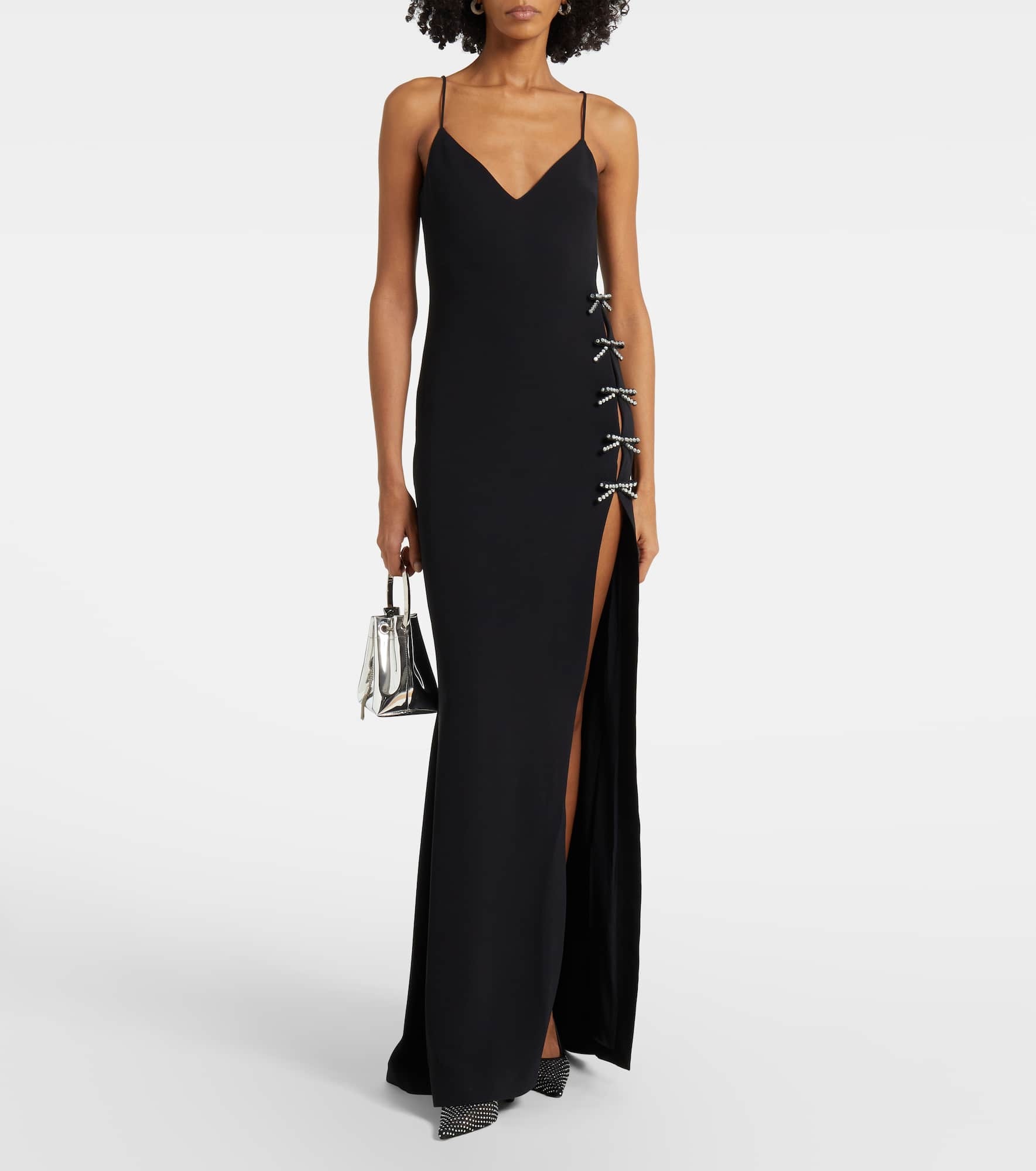 Embellished bow-detail cady gown - 2