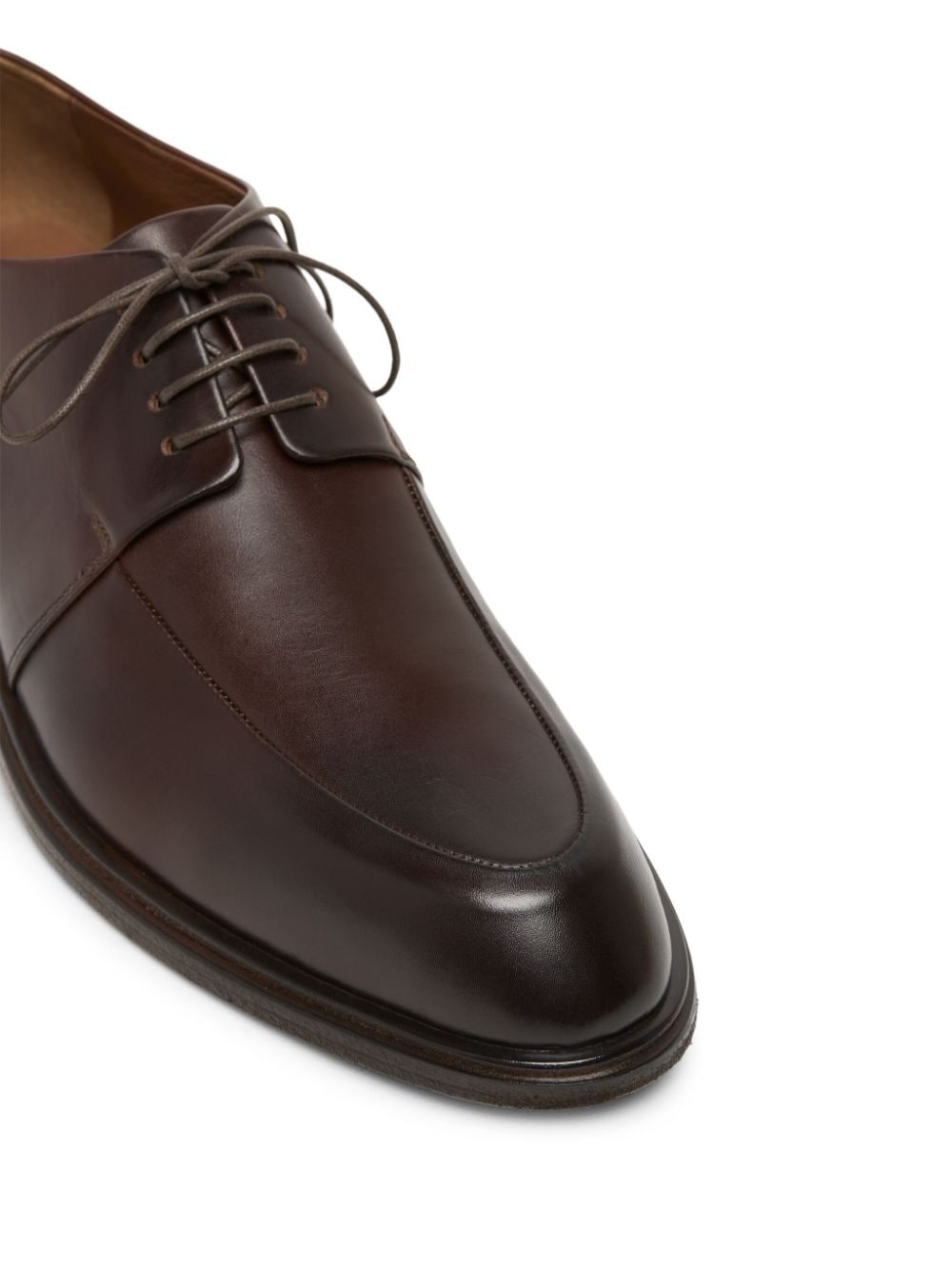 almond-toe leather derby shoes - 4