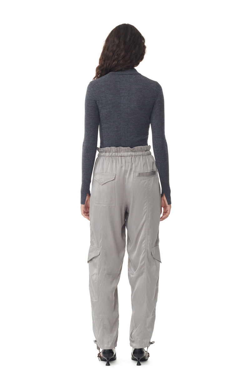 GREY WASHED SATIN PANTS 5