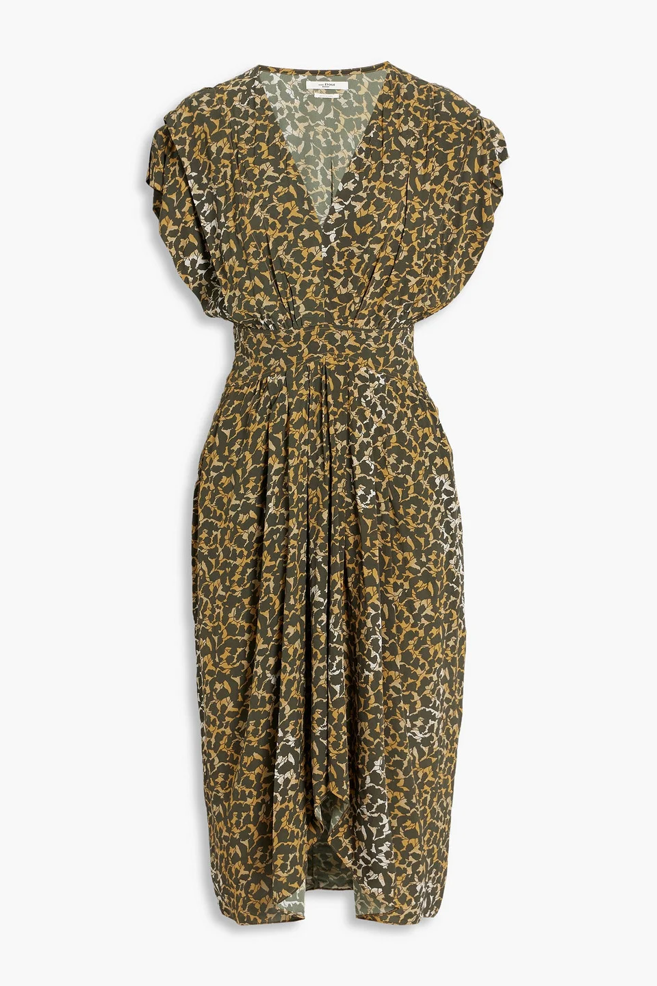 Almeya pleated printed crepe midi dress - 1