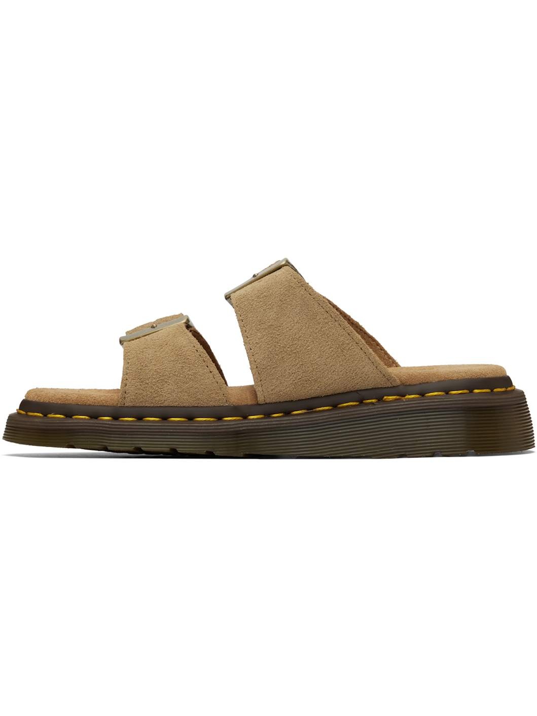 Tan Josef Suede Slide Sandals - 3