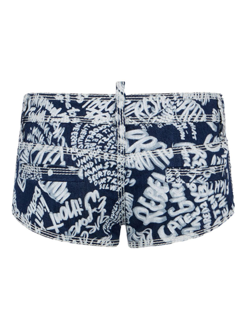 DSQUARED2 Rebel Hibiscus graphic flower shorts outlook