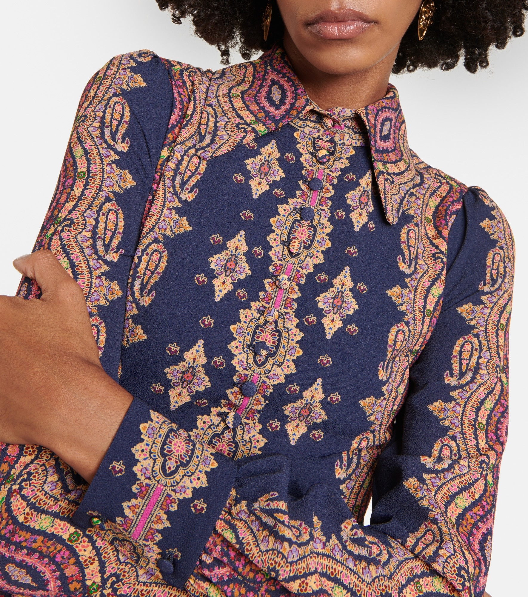 Paisley jersey shirt dress - 4