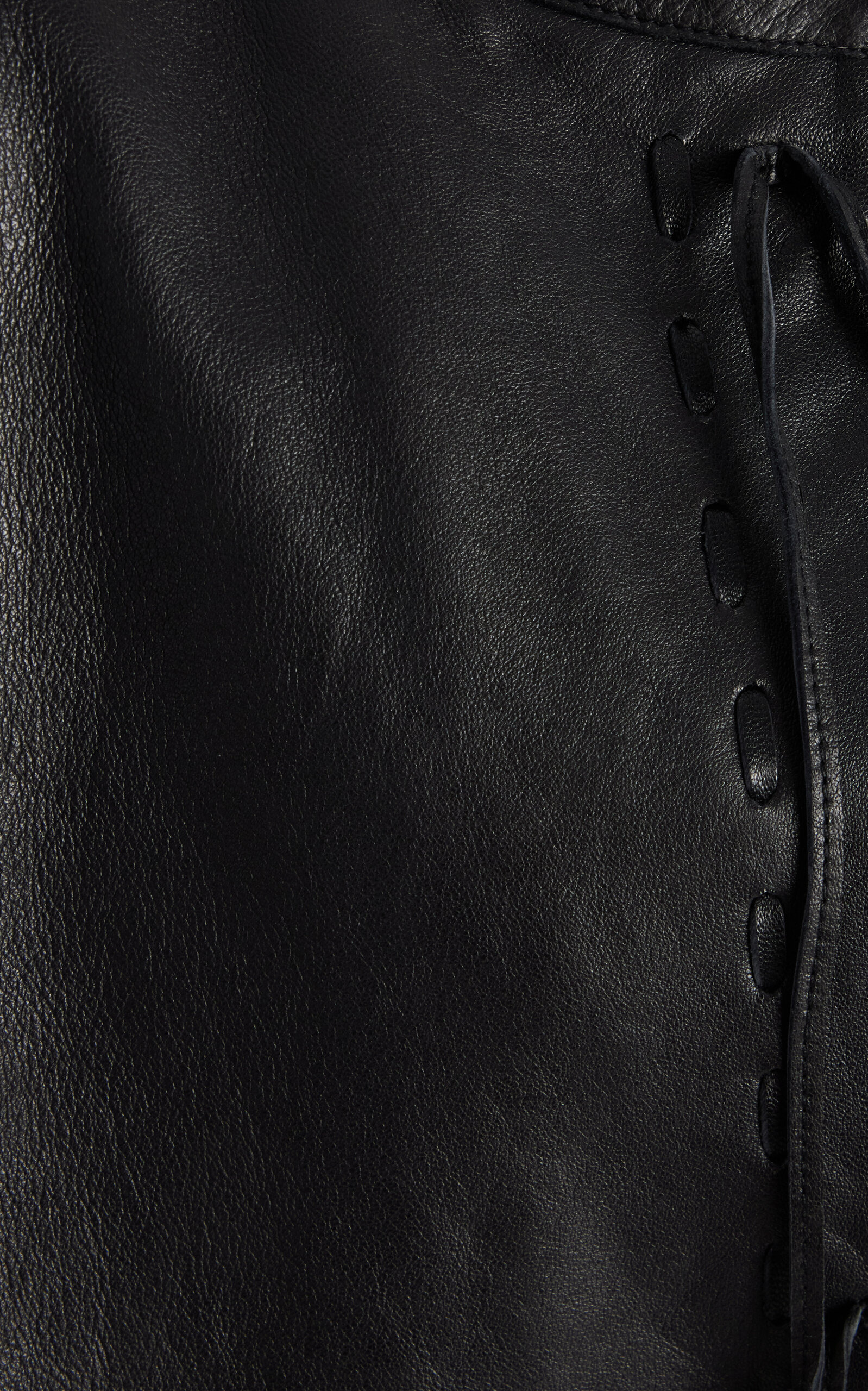 Zoena Fringed Leather Jacket black - 3