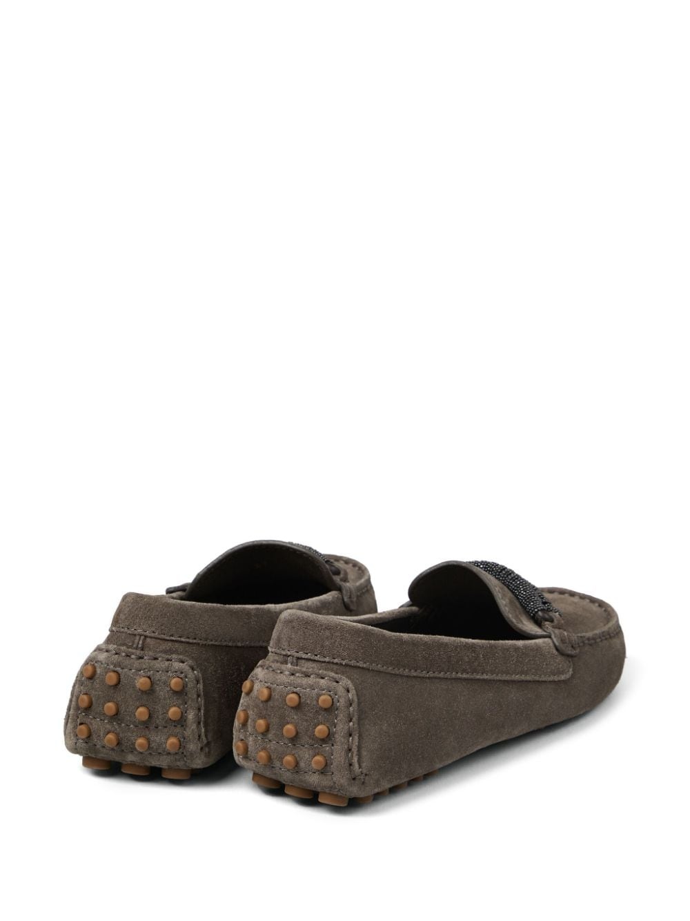 Monili-trim leather loafers - 3