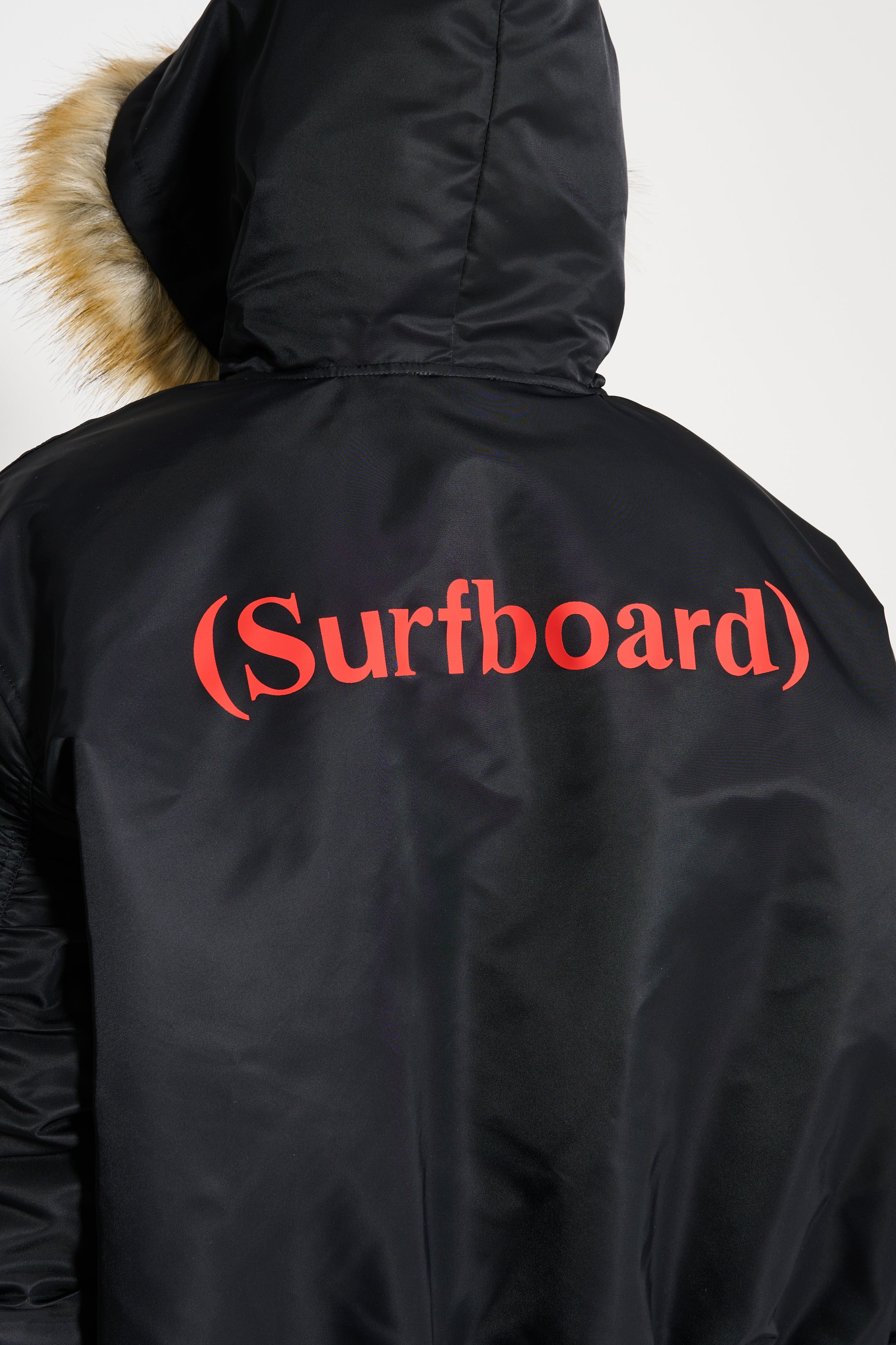 STOCKHOLM SURFBOARD CLUB HOODED BOMBER BLACK - 6
