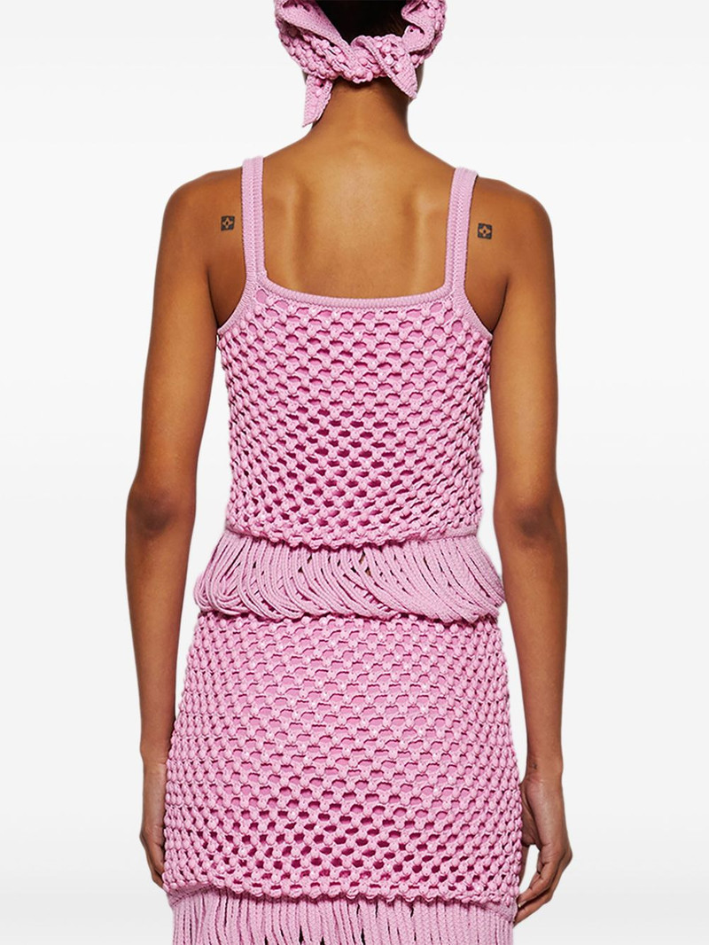 Loop fringe knit-mesh tank top 5