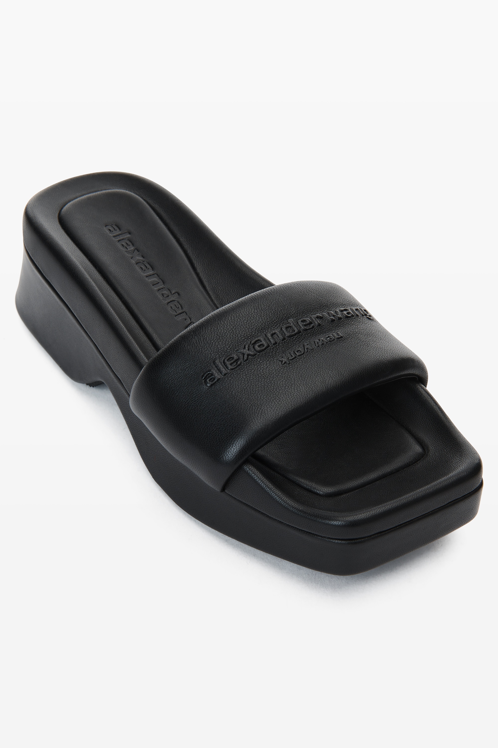 platform  sheep leather float slide - 2