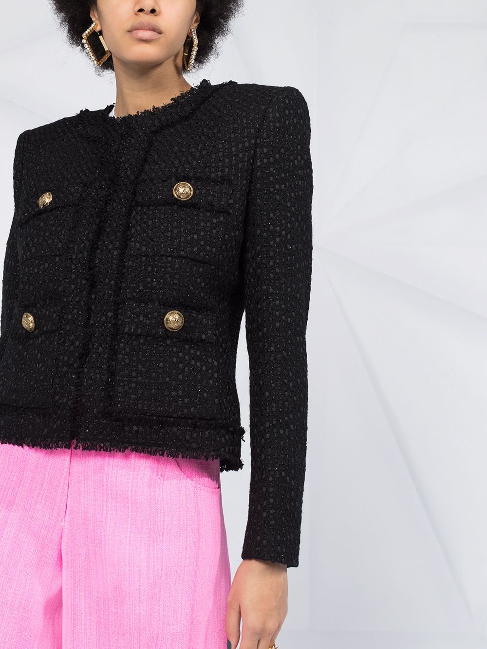 structured tweed jacket - 5