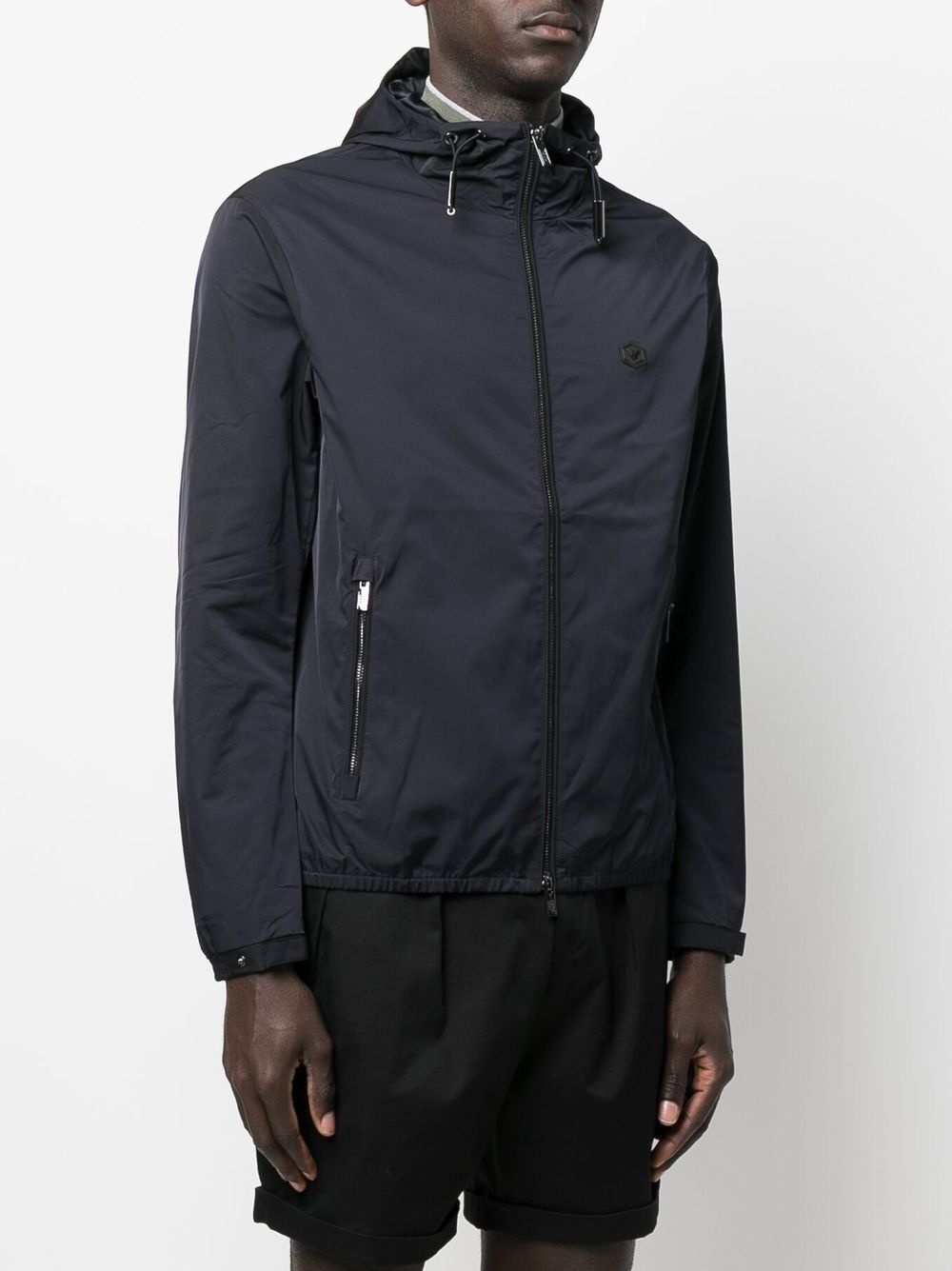 logo-patch zip-up lightweight jacket - 3