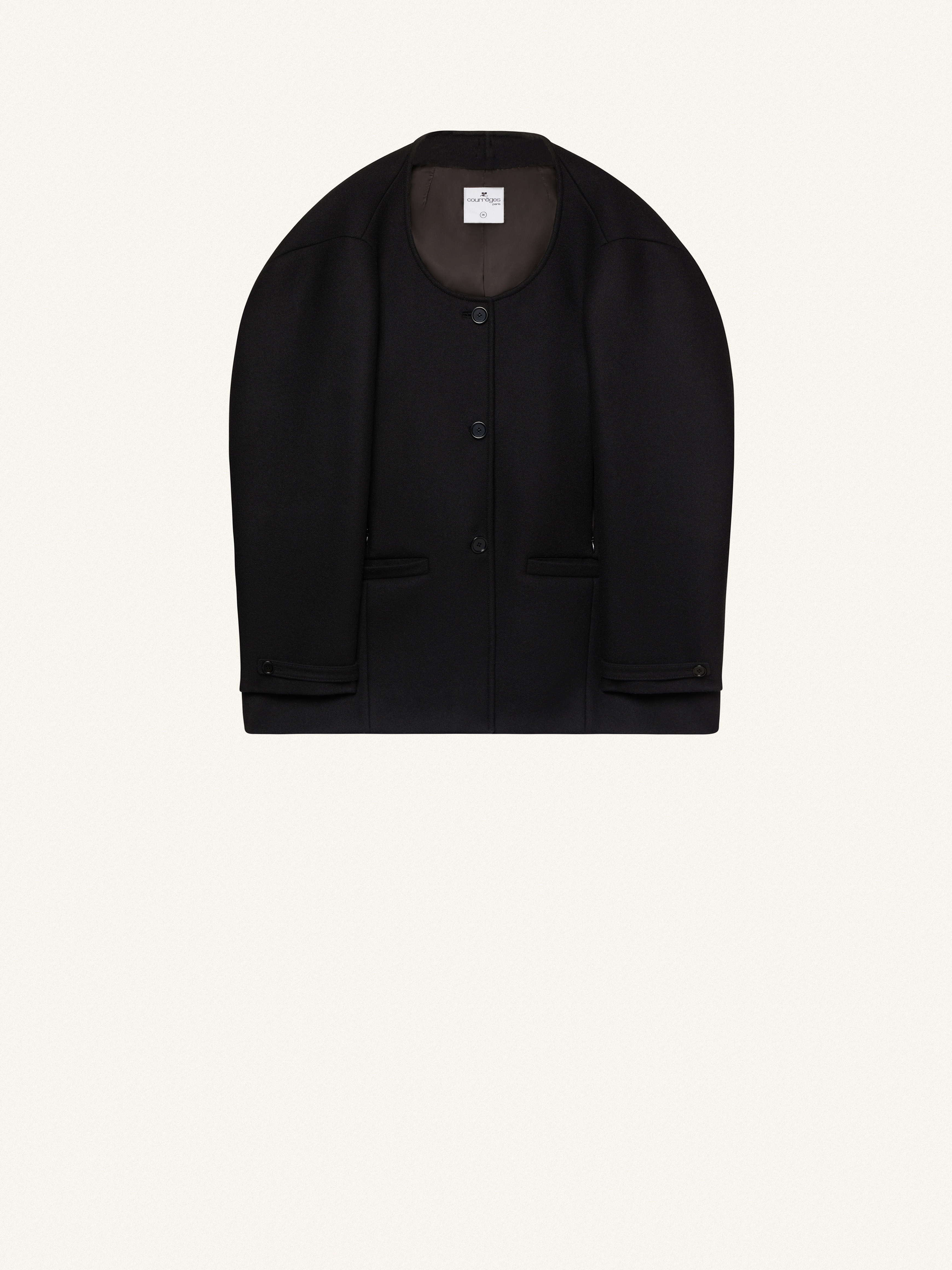 OVERSIZED COAT COCOON WOOL SHORT - 1