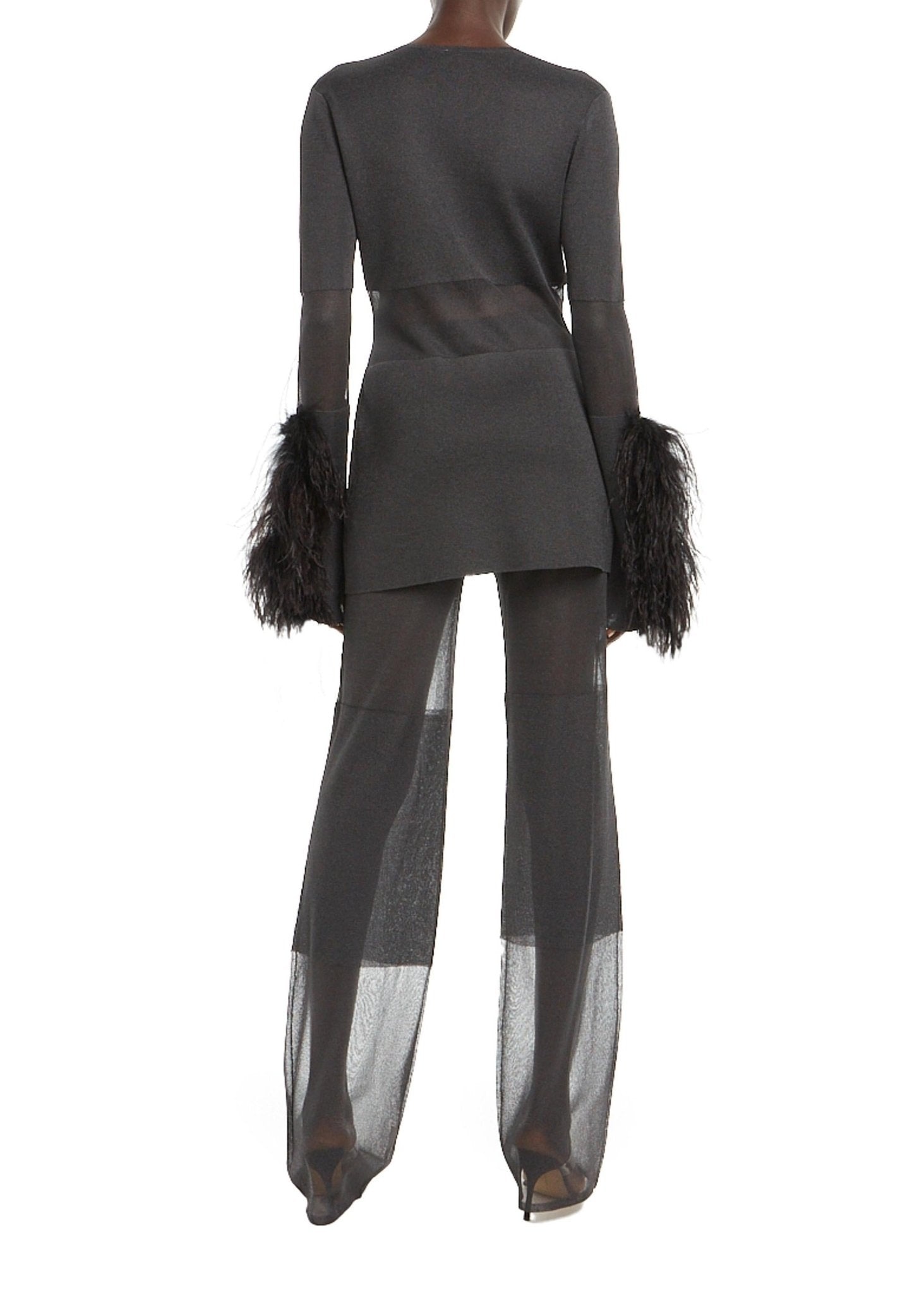 Sheer Viscose Feather Blazer - 3