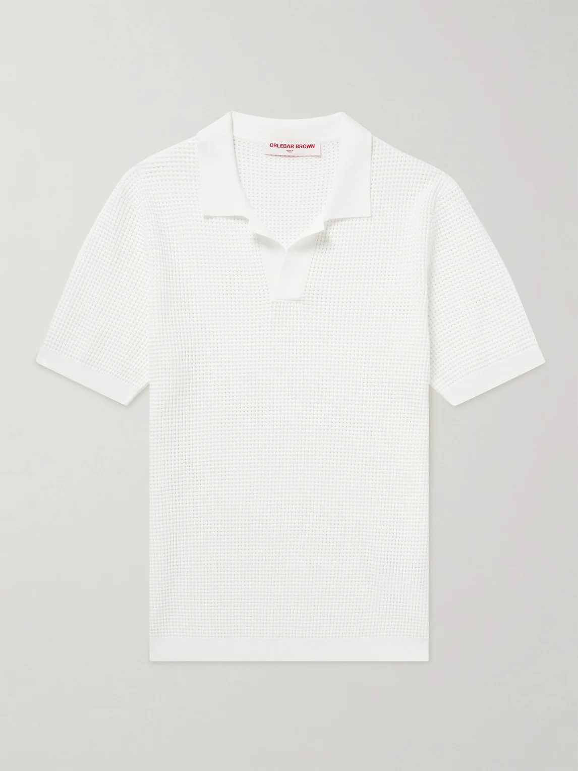 Roddy Slim-Fit Camp-Collar Pointelle-Knit Polo Shirt - 1