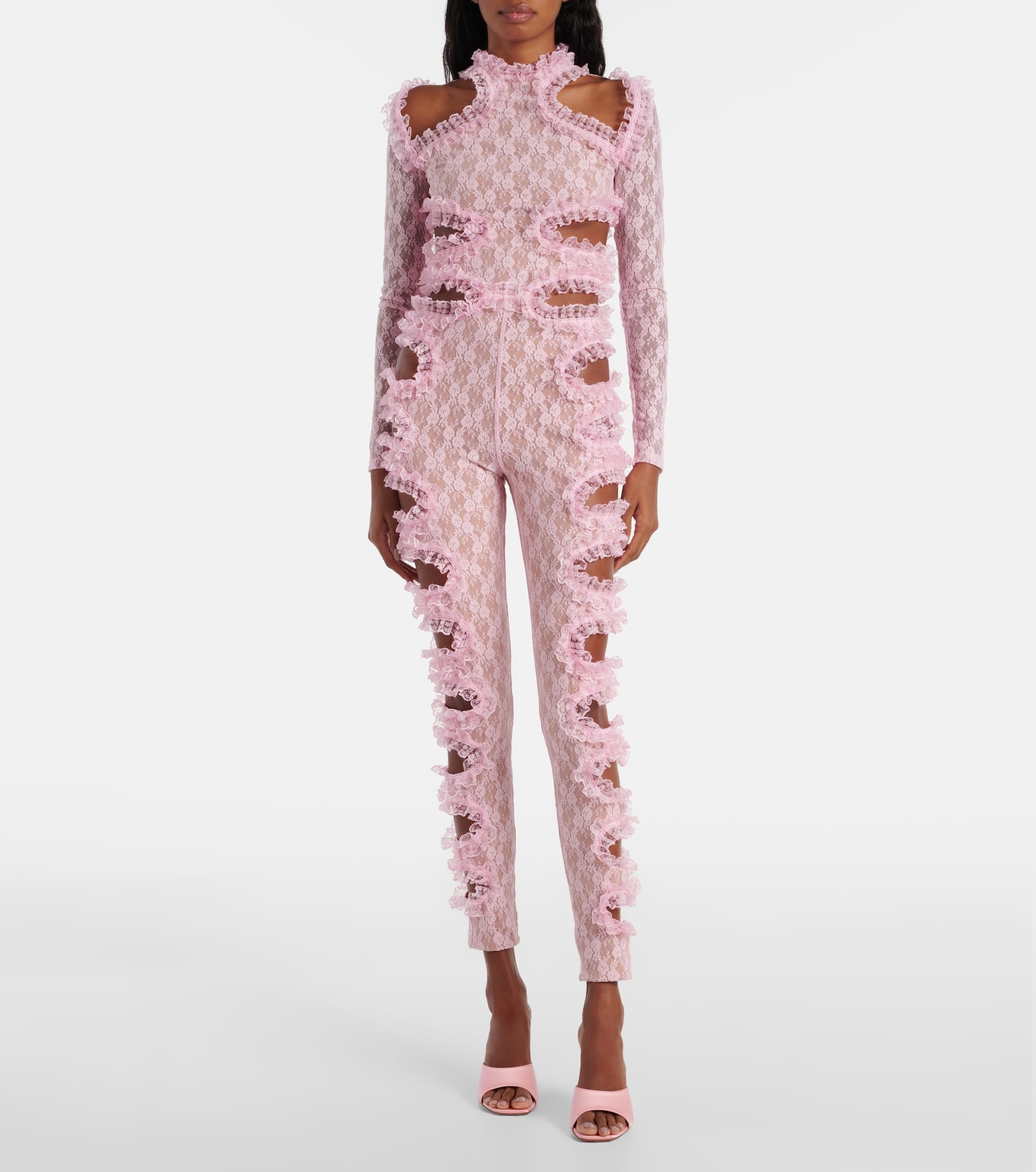 x Christopher Kane cutout lace catsuit - 2