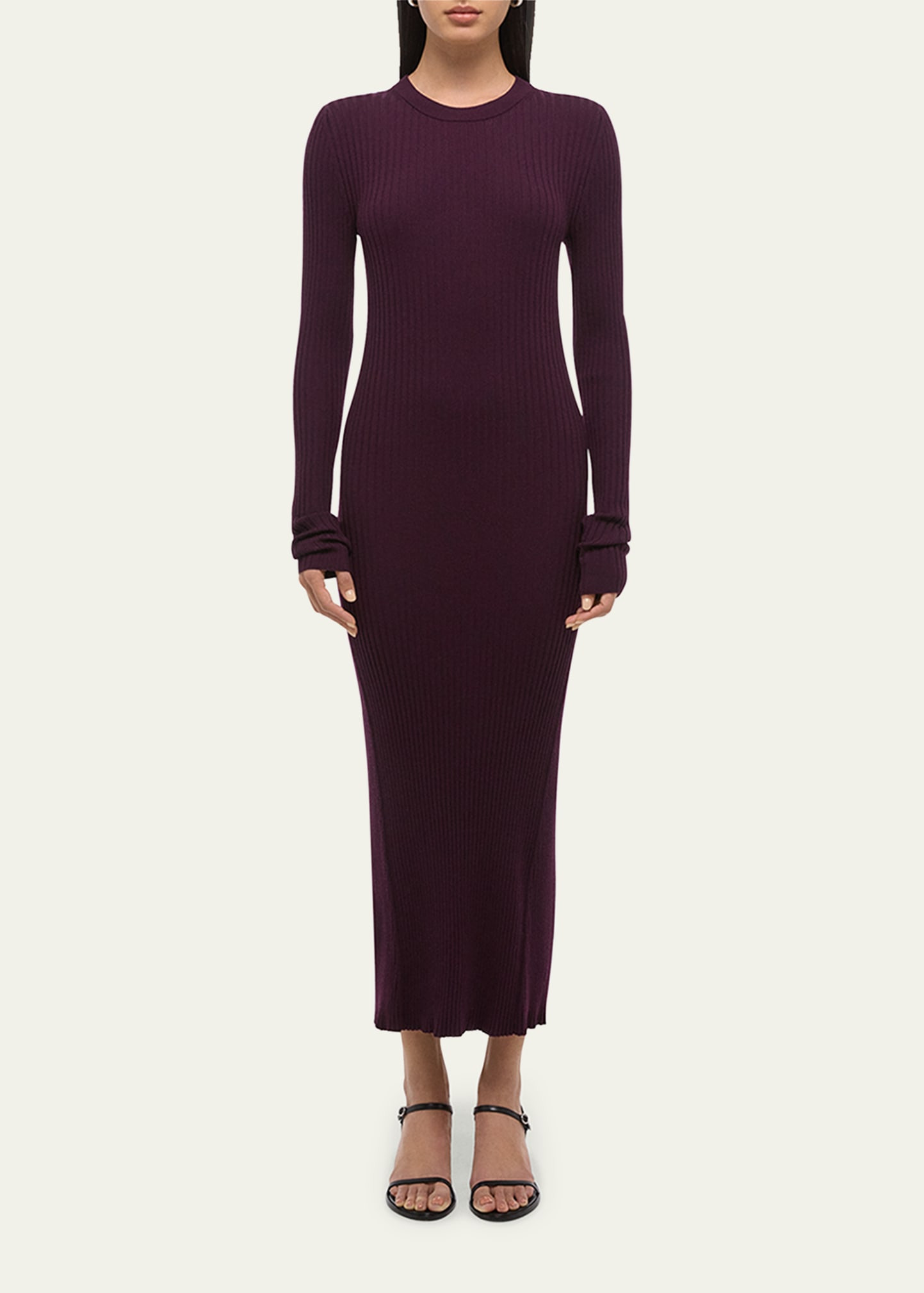 Open-Back Ribbed Wool Dress - 2