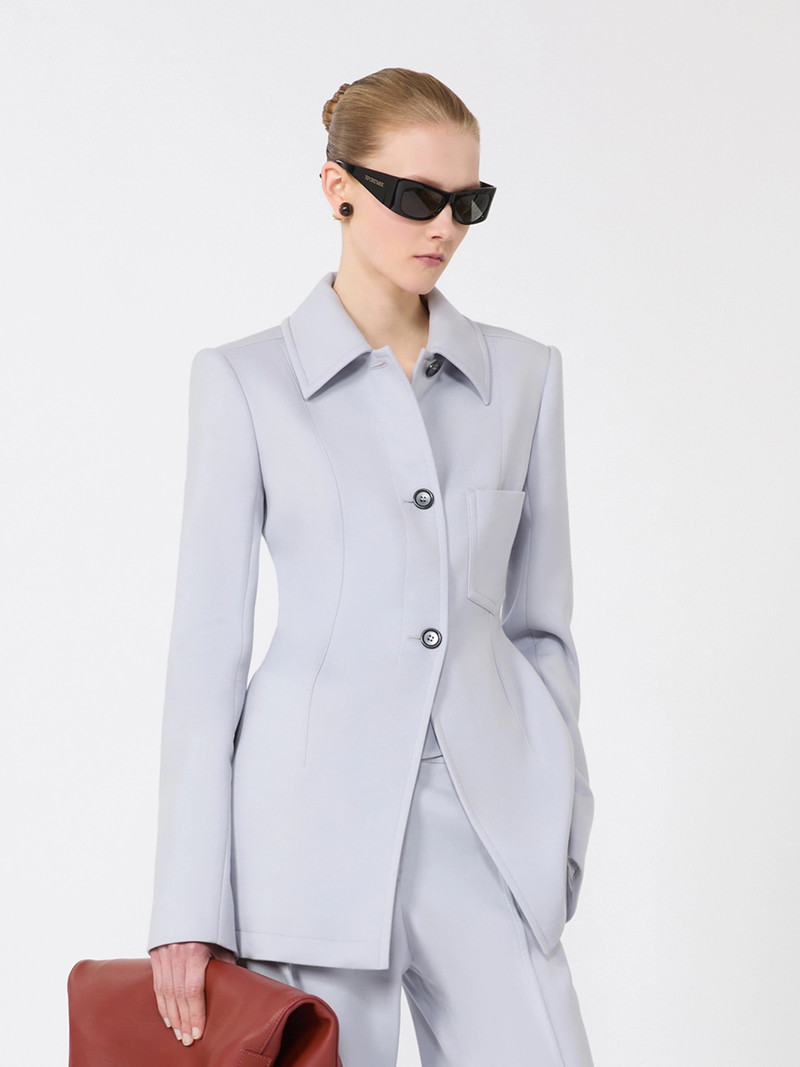 OTTELIA Fitted gabardine shirt jacket - MEDIUM GREY 5