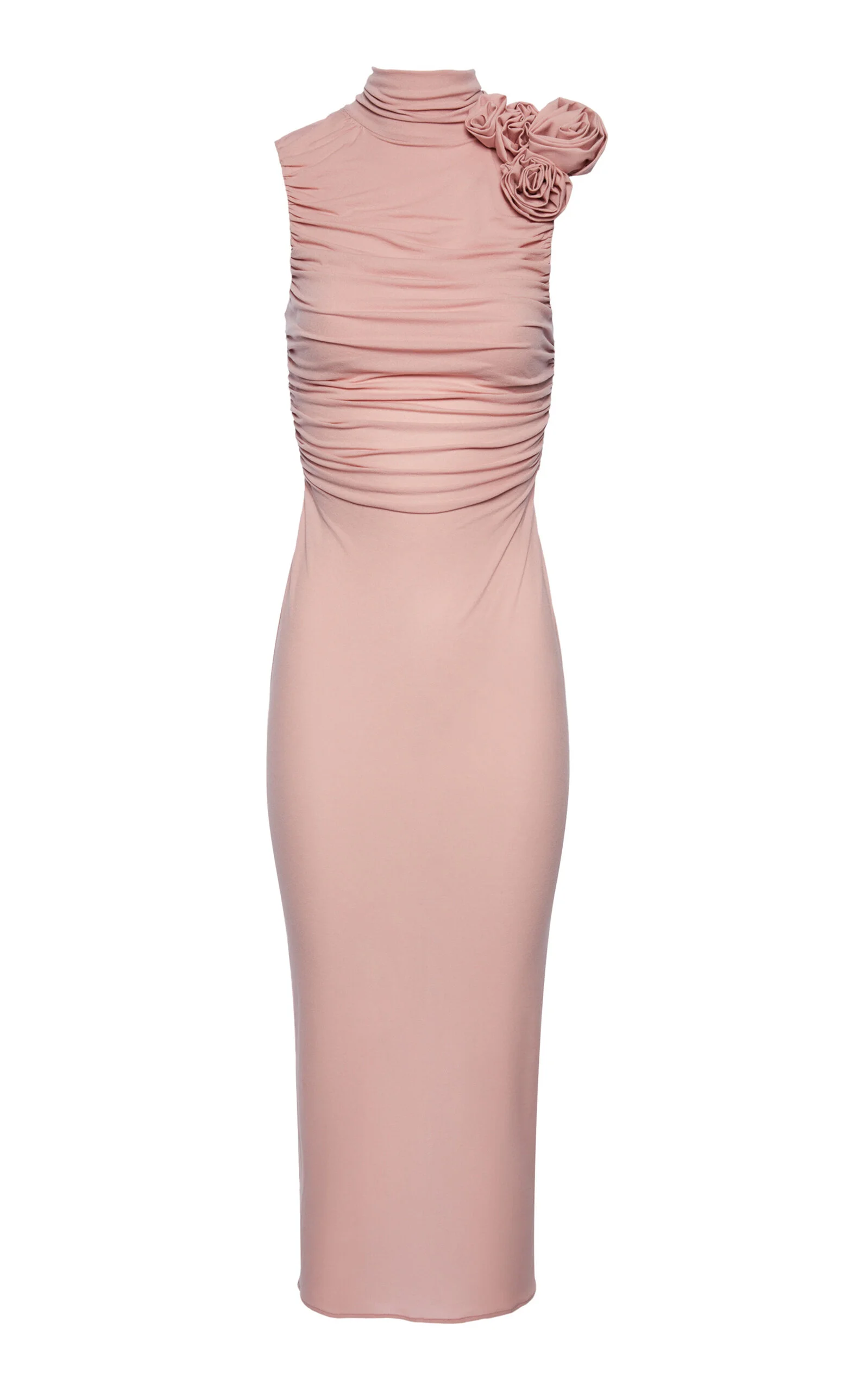 Rosette Stretch-Silk Maxi Dress pink - 1