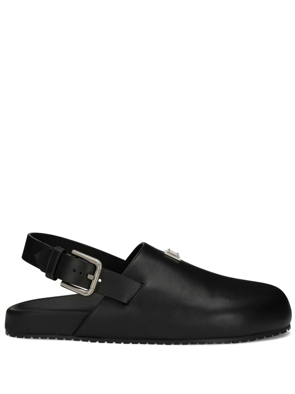 LOGO-PLAQUE BUCKLED LEATHER SANDALS - 1