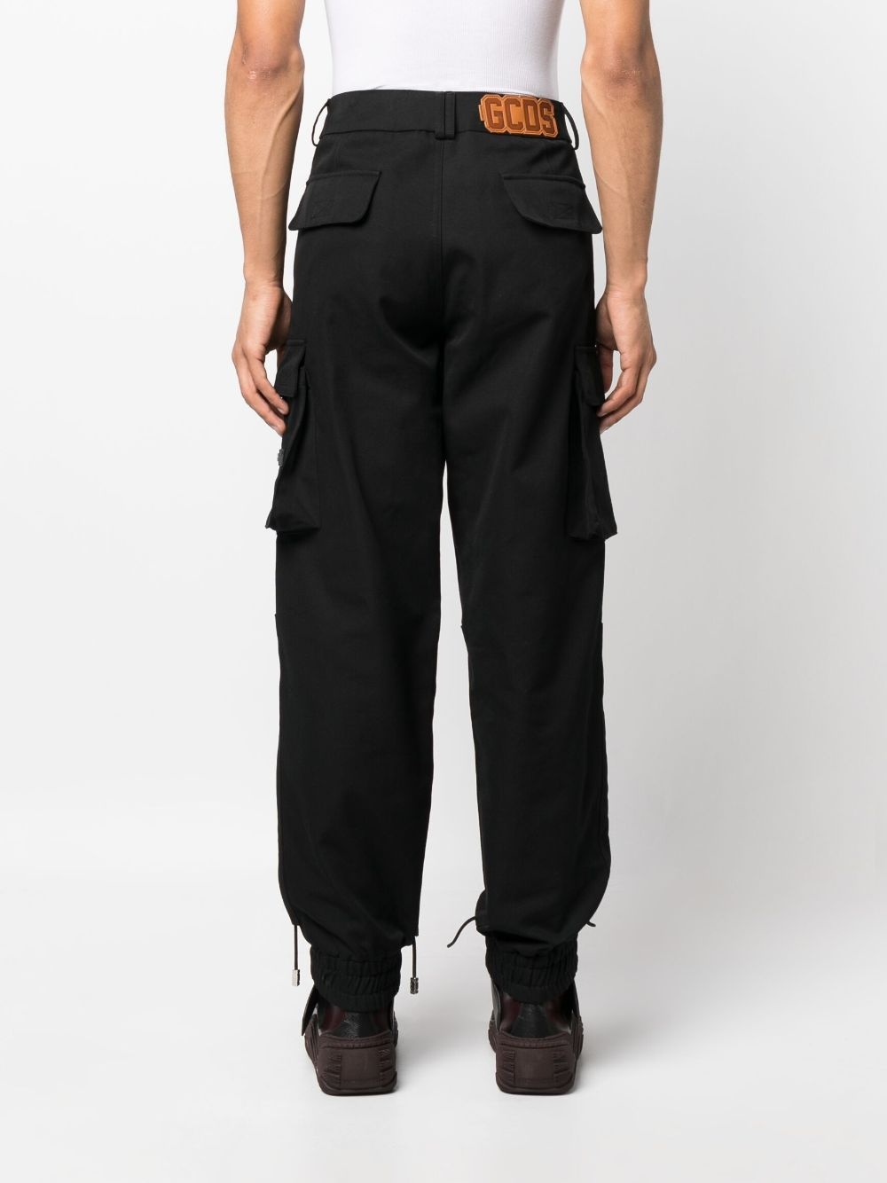 logo-patch cargo trousers - 4