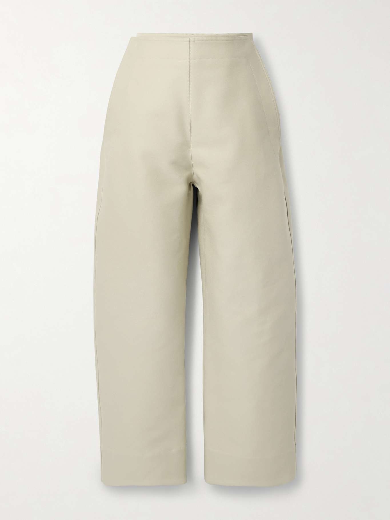 Layered cotton-gabardine wide-leg pants - 1