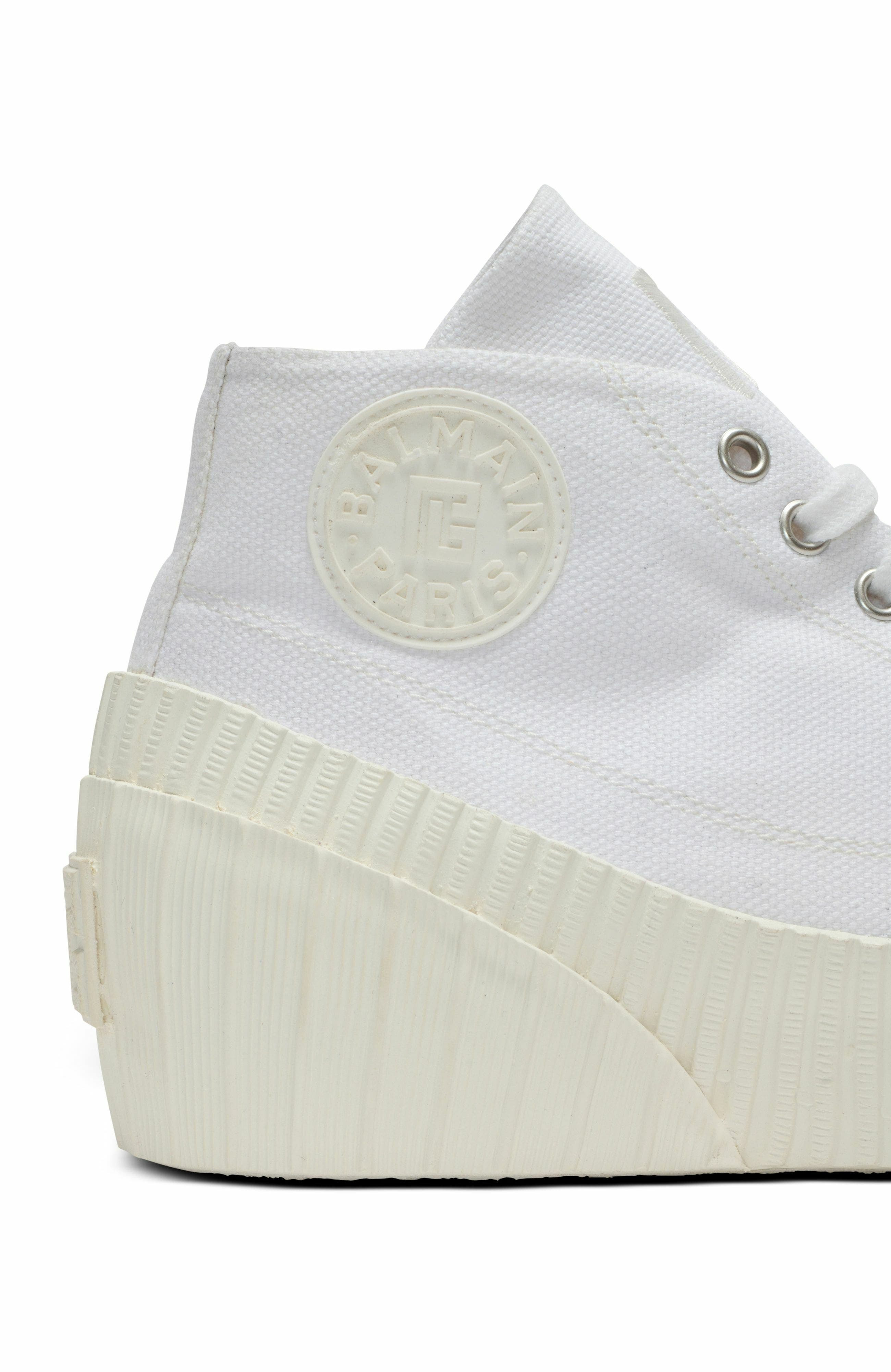 Balmain Riff Low canvas sneakers in White at Nordstrom - 8