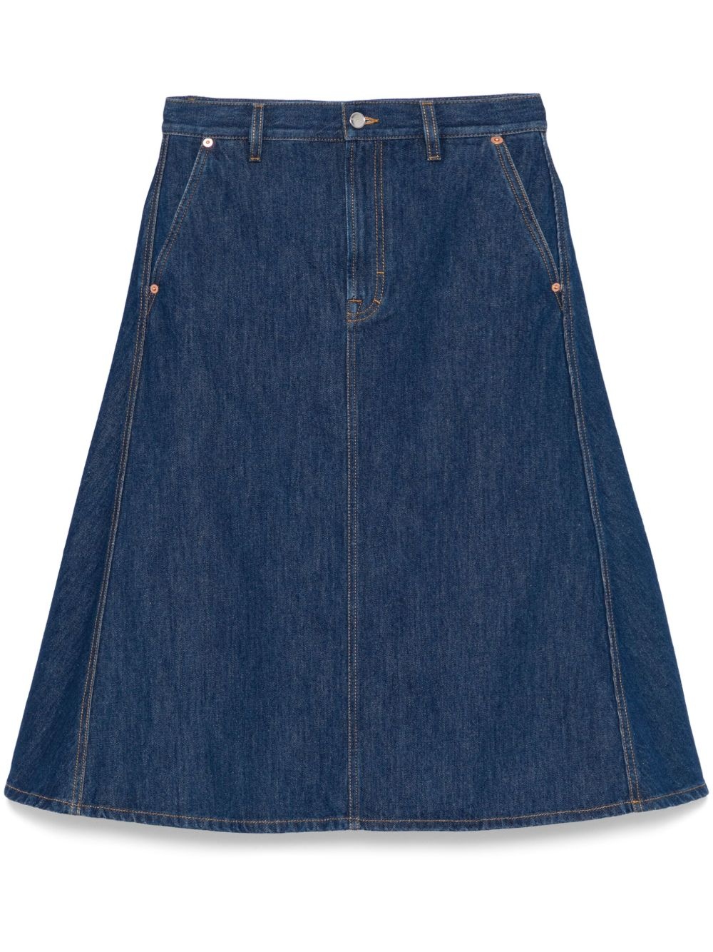 denim midi skirt - 1