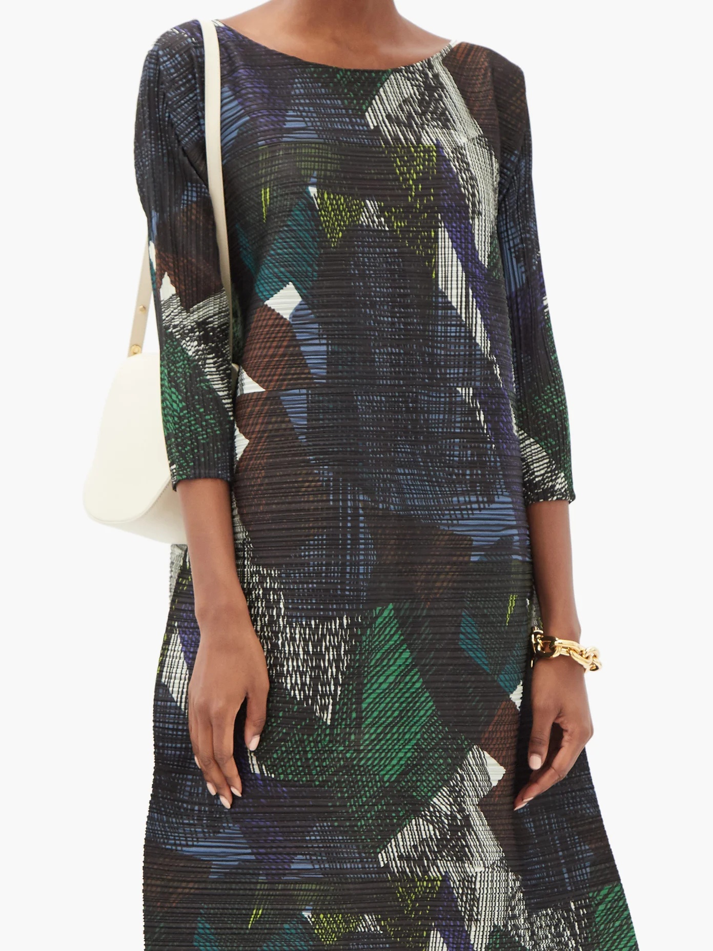 Abstract-print technical-pleated dress - 6