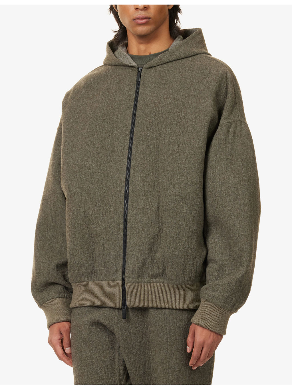 Zip Relaxed-Fit Wool-Blend Hoodie - 3