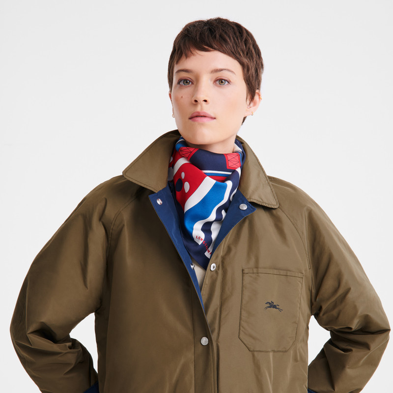 Longchamp Equestrian Tower Silk scarf 70 Red - Silk outlook