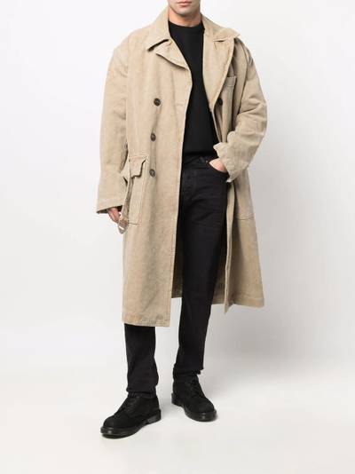 Diesel J-IGGY distressed double-breasted coat outlook