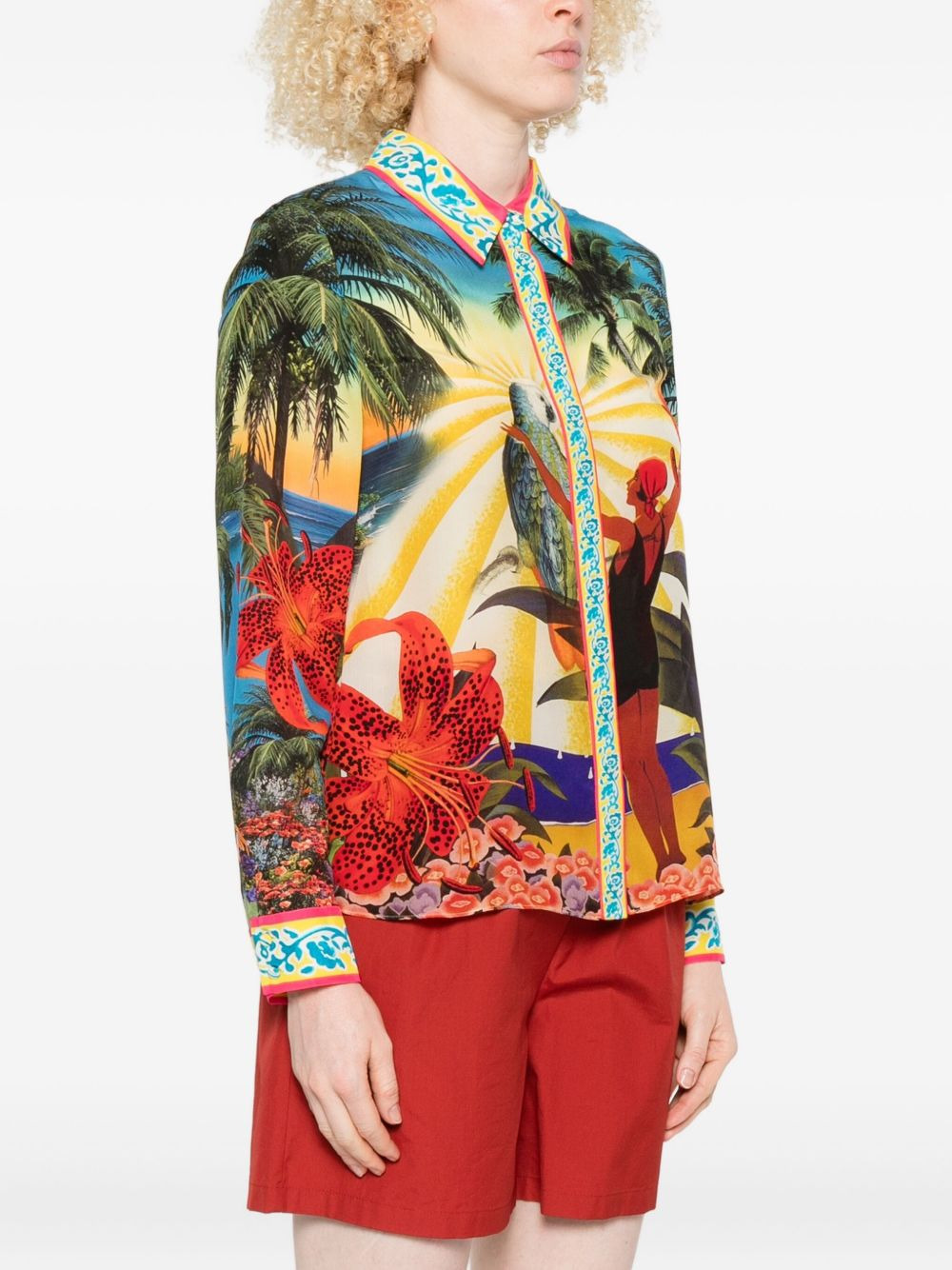 Willa tropical-print silk shirt - 3