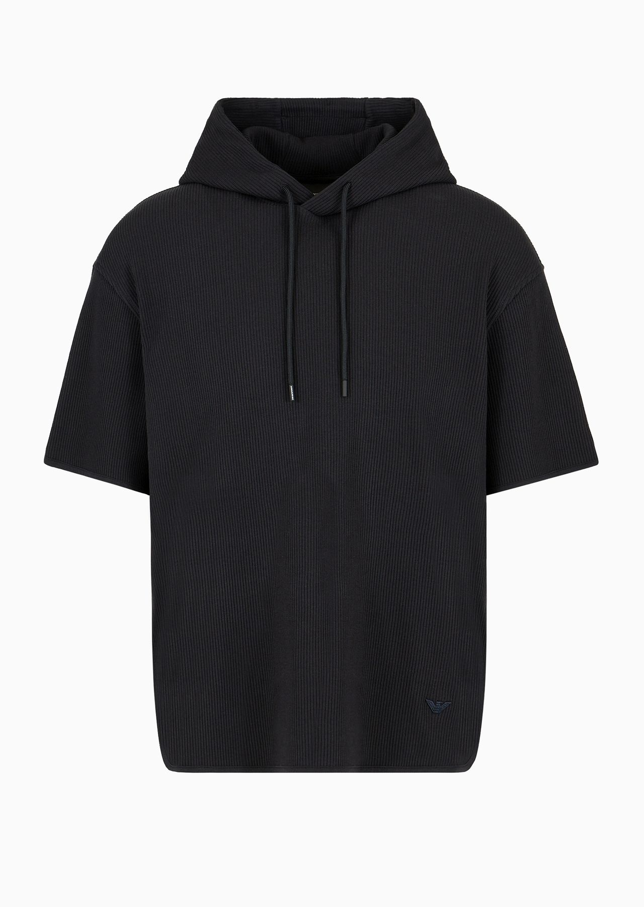 Short-sleeved hooded jumper in canneté jersey - 1