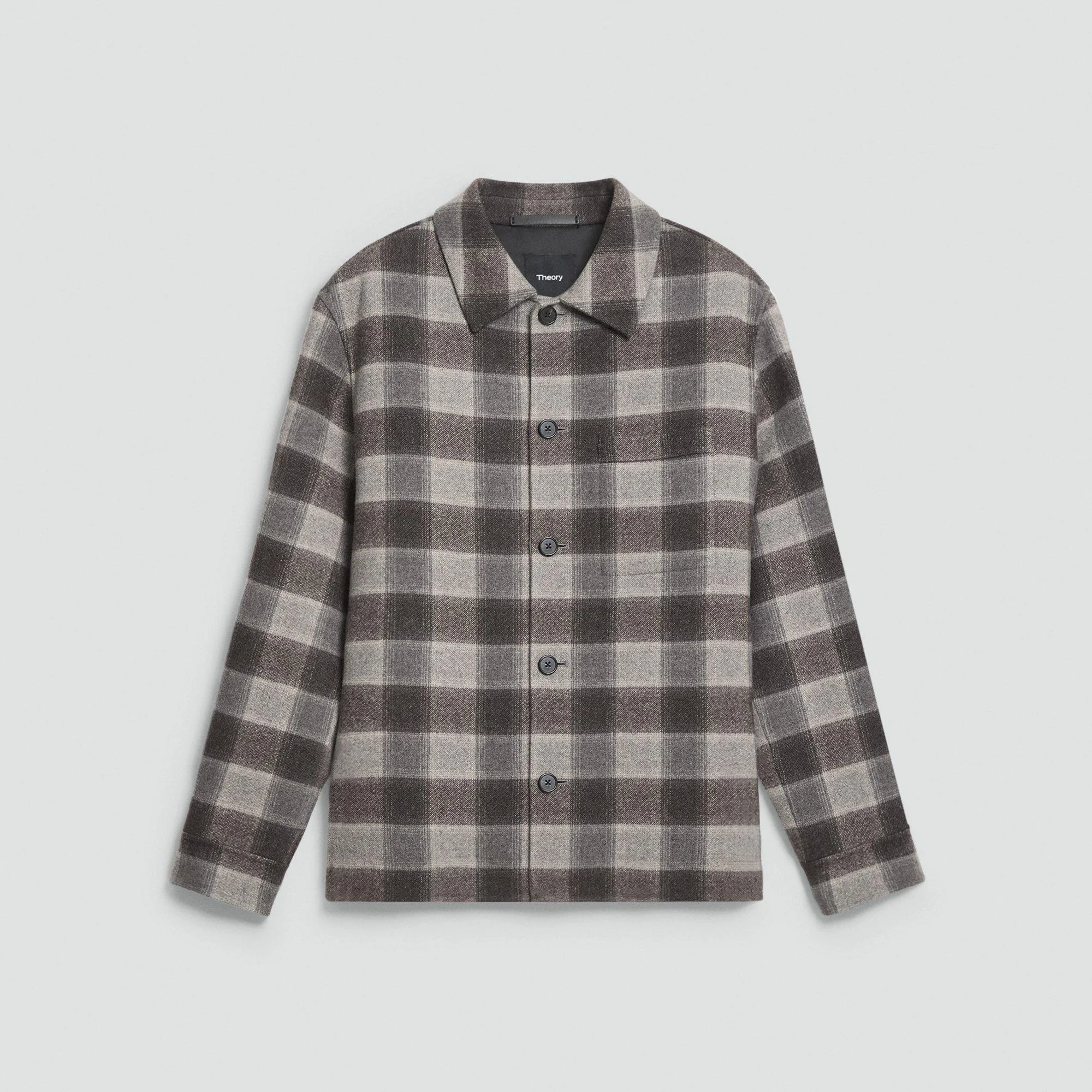 Overshirt in Checked Double-Face Wool-Cashmere - 1
