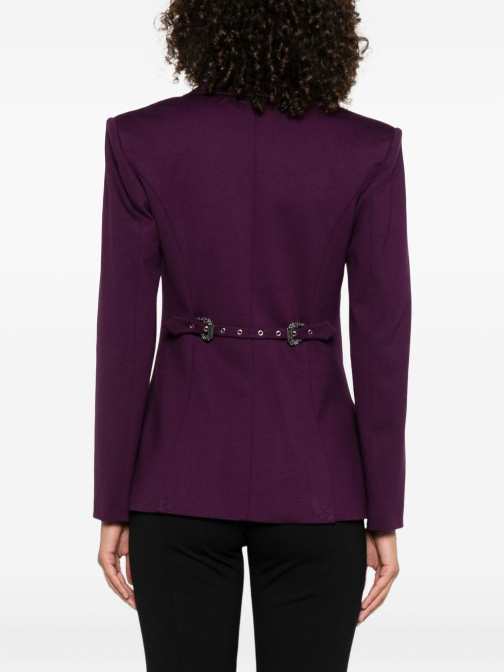 single-button notched-lapels blazer - 4