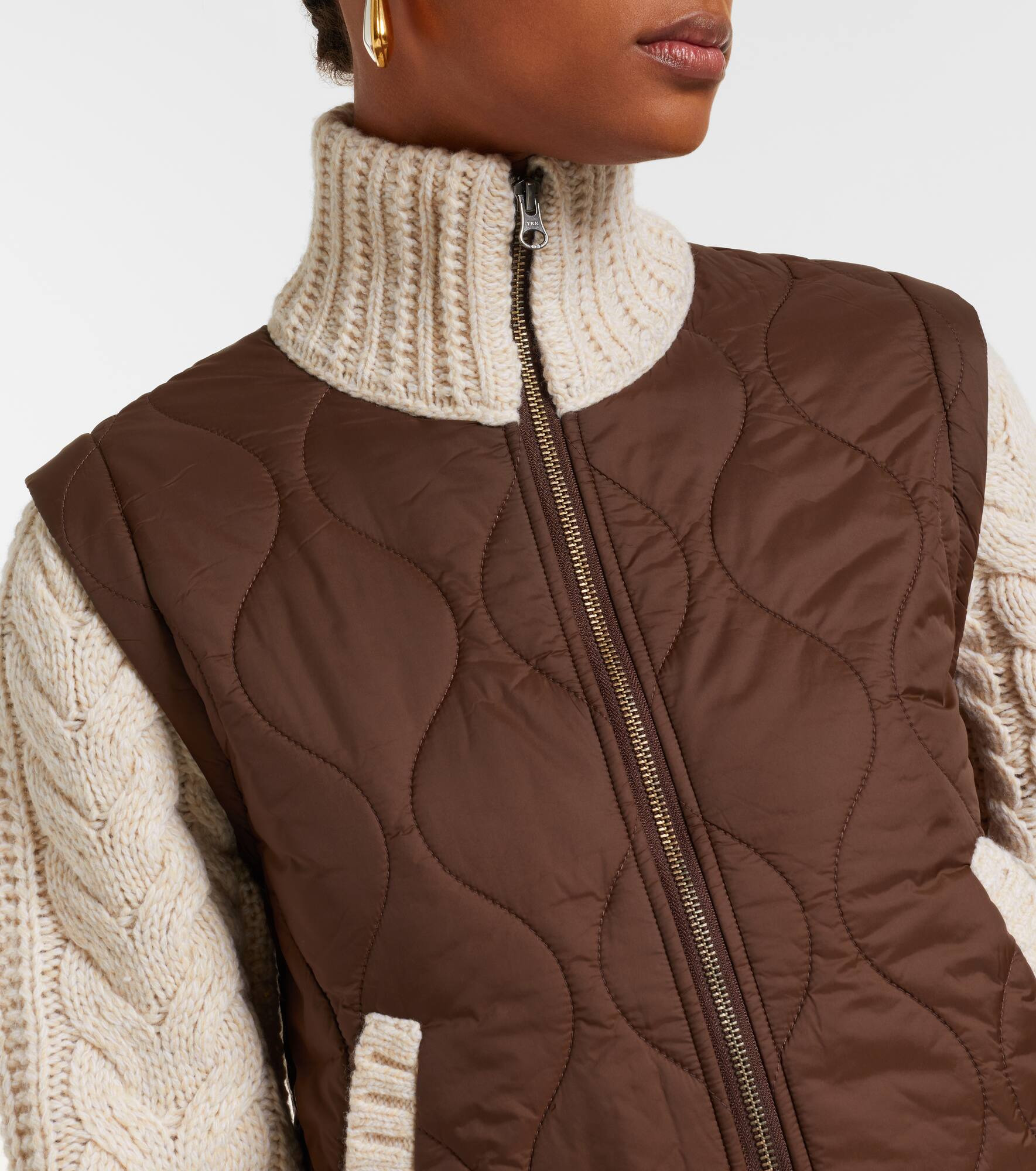 Patra quilted wool-trimmed jacket - 4