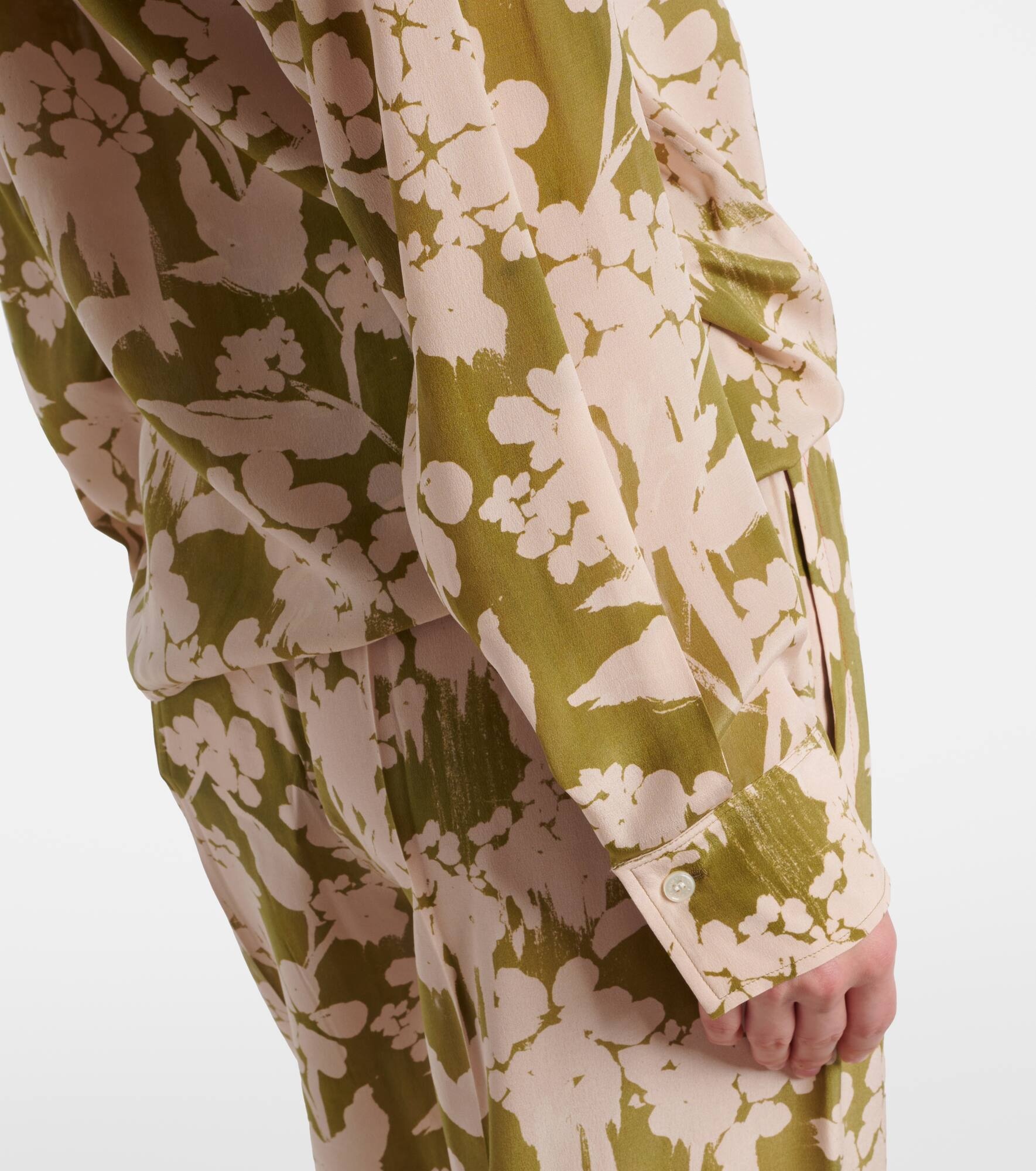 Printed gathered silk blouse - 6