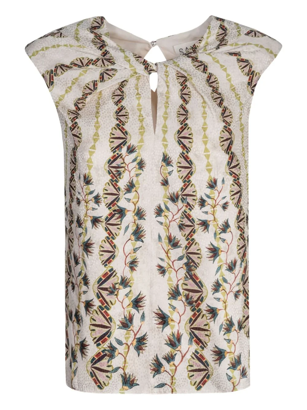 Claudia B keyhole-neckline blouse - 1